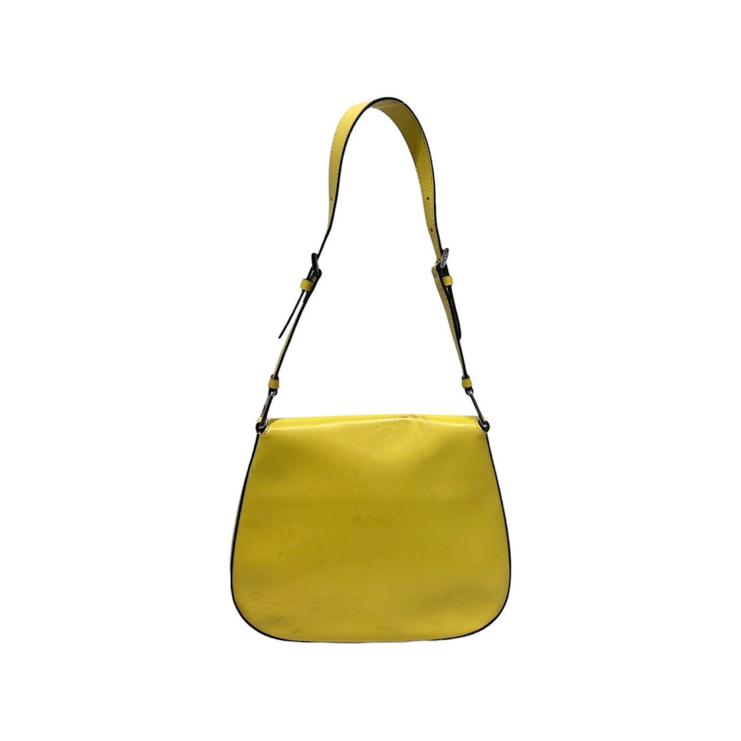 PRADA/Cross Body Bag/Leather/YEL/yllw,gold hrdwr, shldr bag view 2