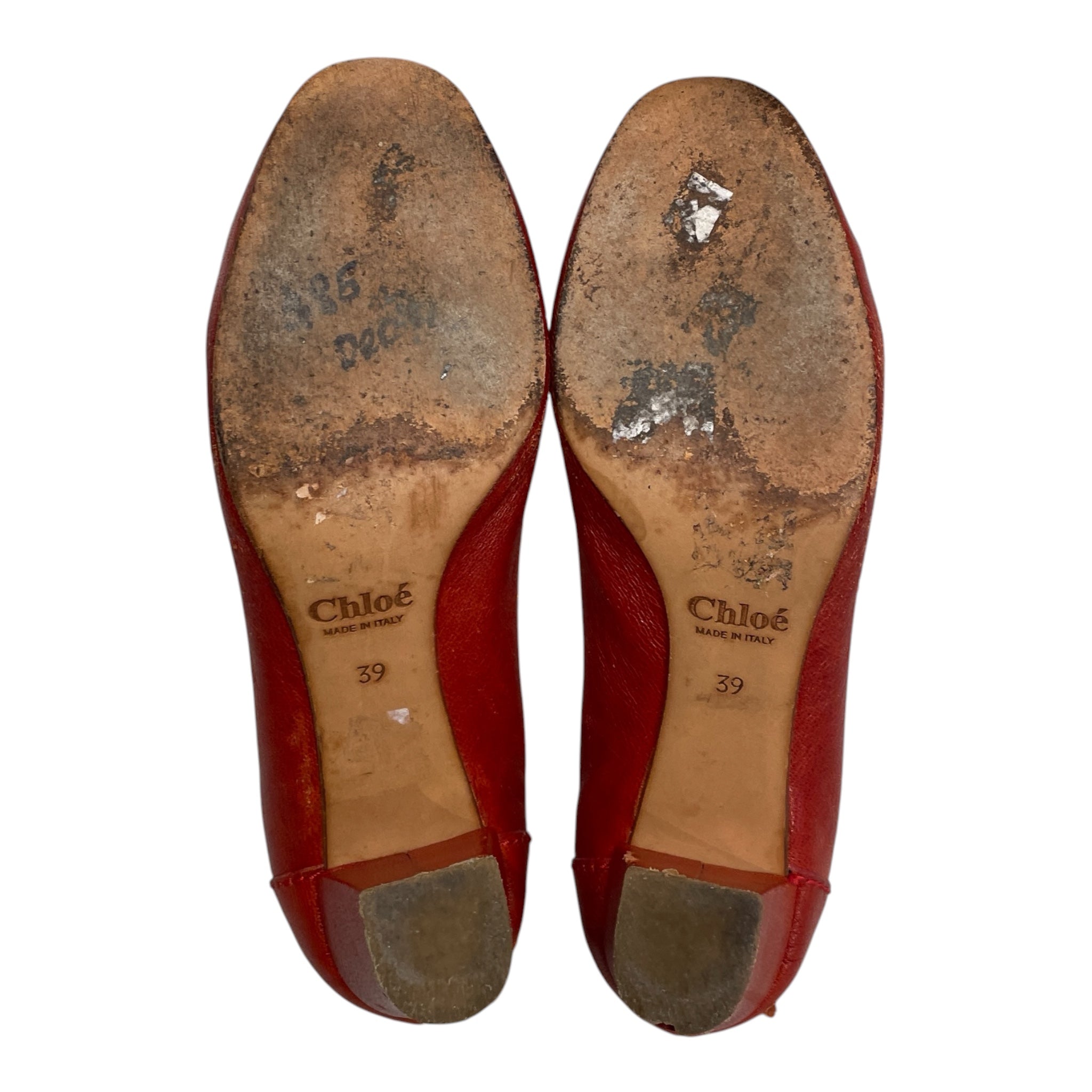 Chloe/Heels/EU 39/Leather/RED/PENNY LOAFER STRAP HEELS view 5