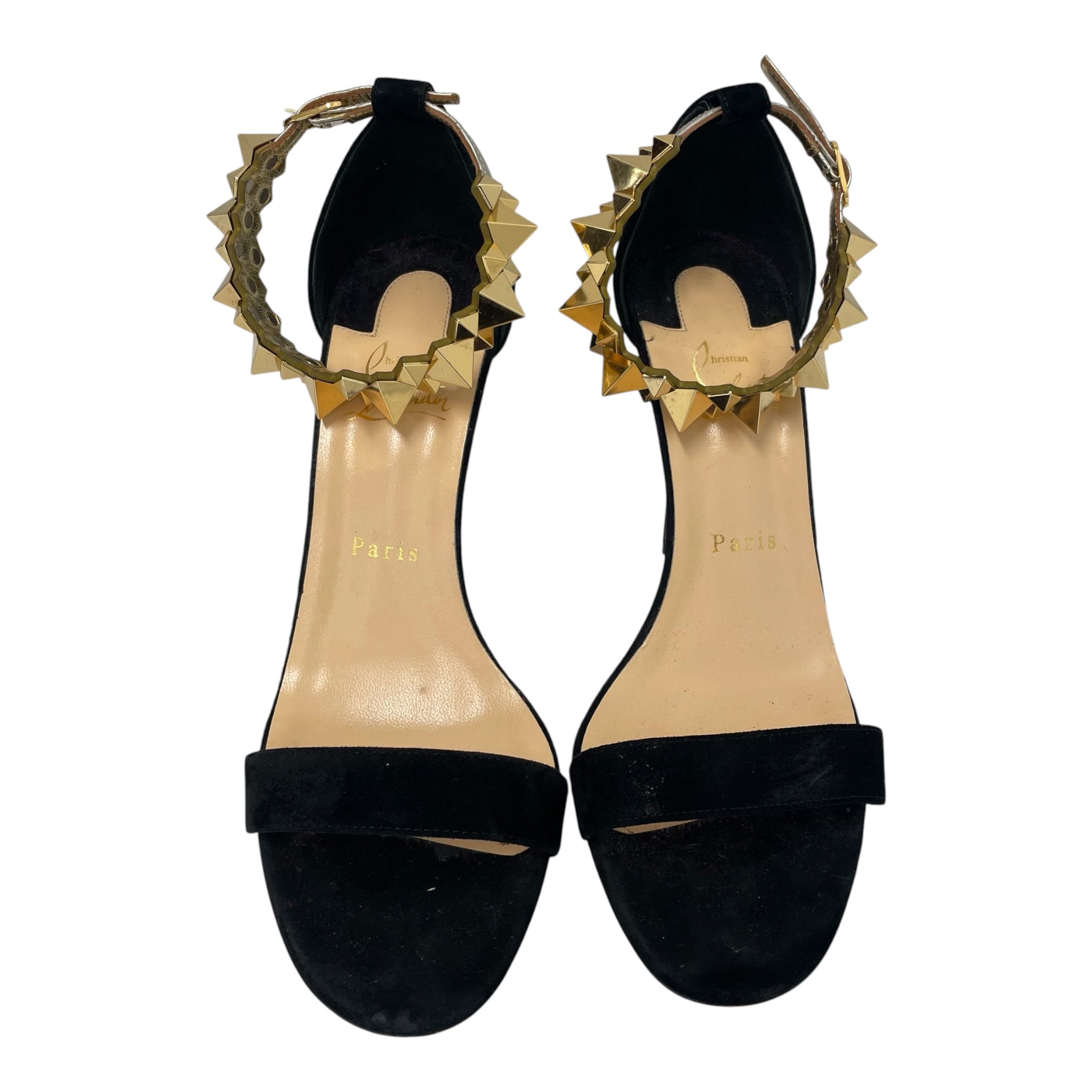 Christian Louboutin/Heels/US 9/Nylon/BLK/planetava 100 spikes view 4