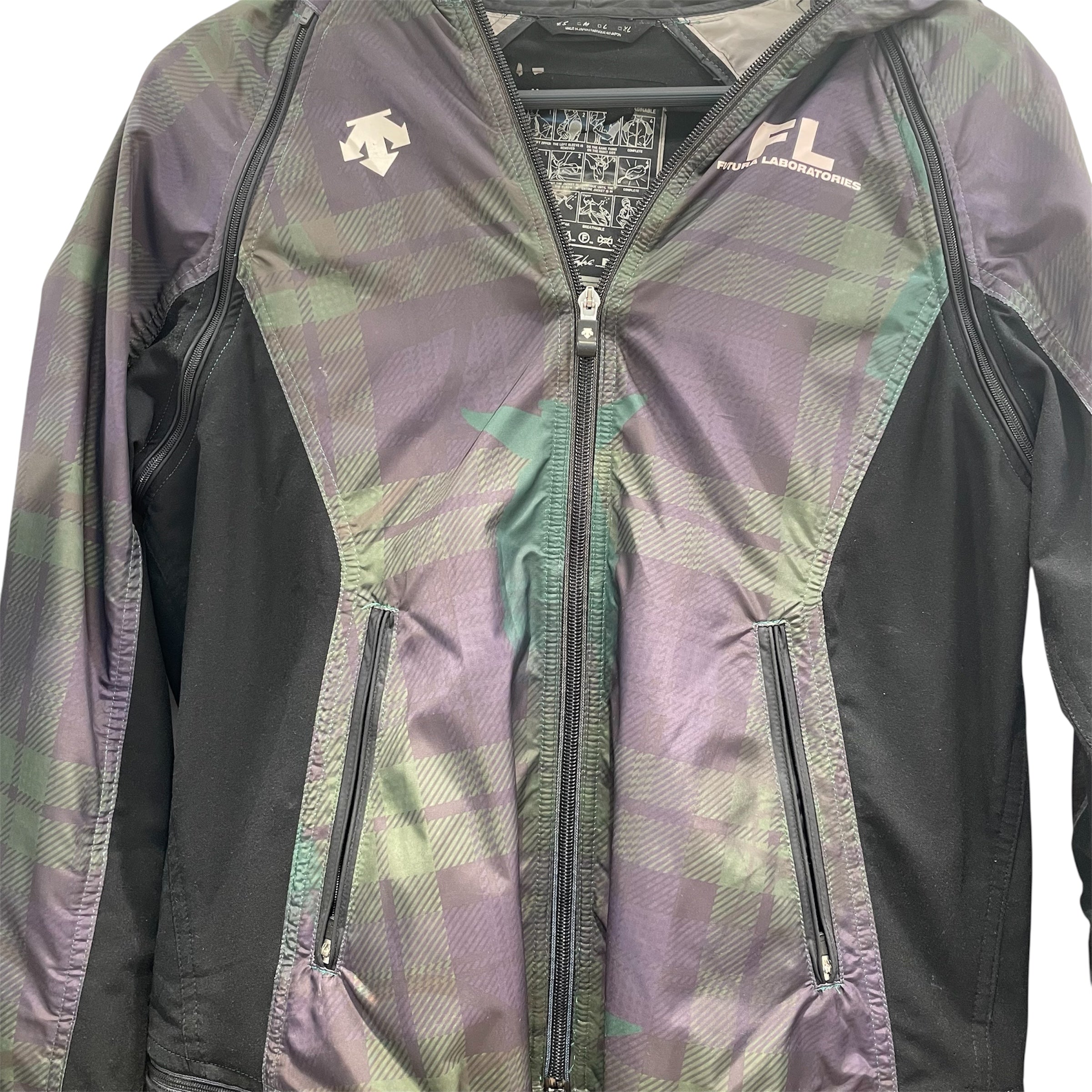 FUTURA LABORATORIES/Quilted Jkt/M/Nylon/NVY/Single Breasted/Plaid/ view 3