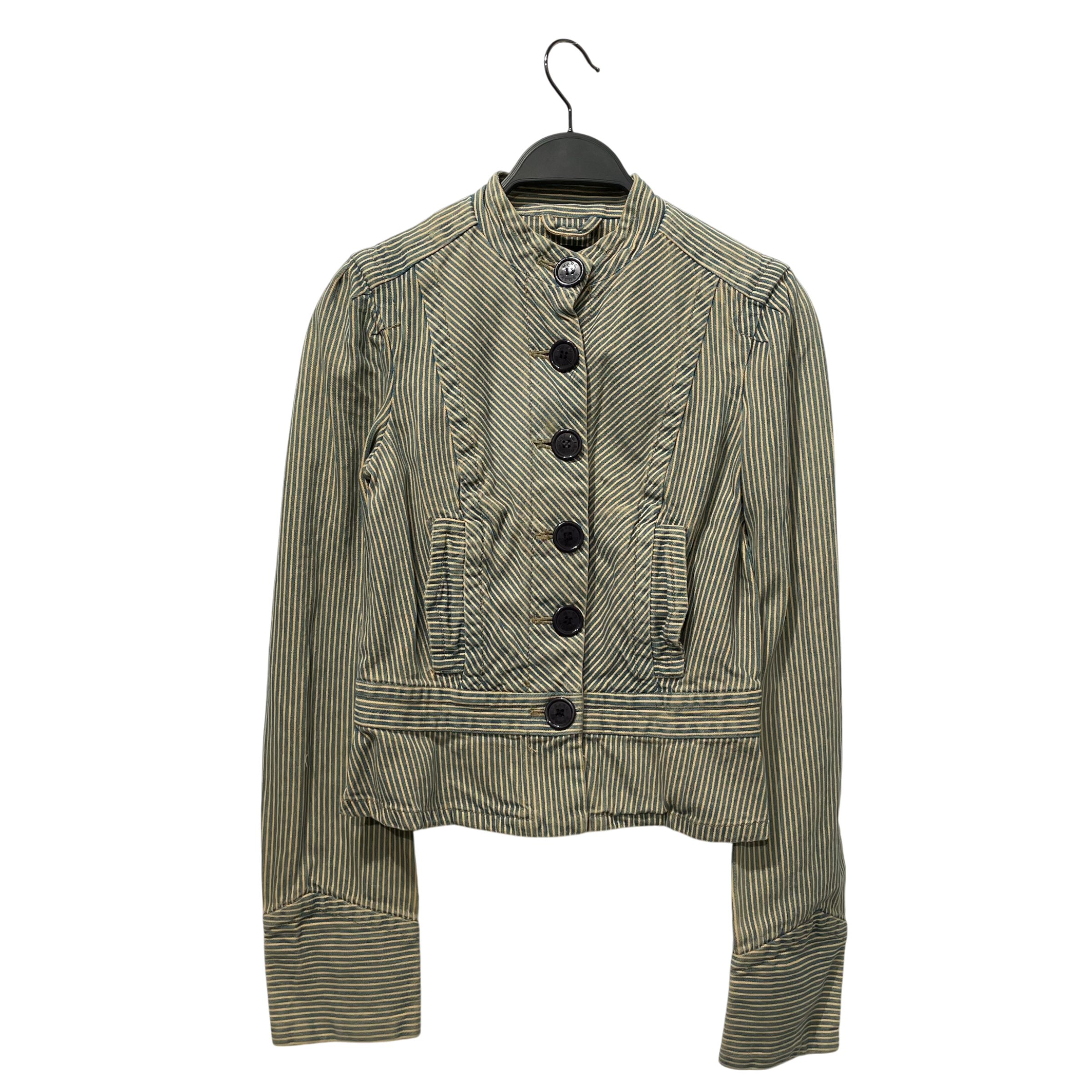 MARC JACOBS/Tailored Jkt/4/Stripe/Cotton/GRN/ view 1
