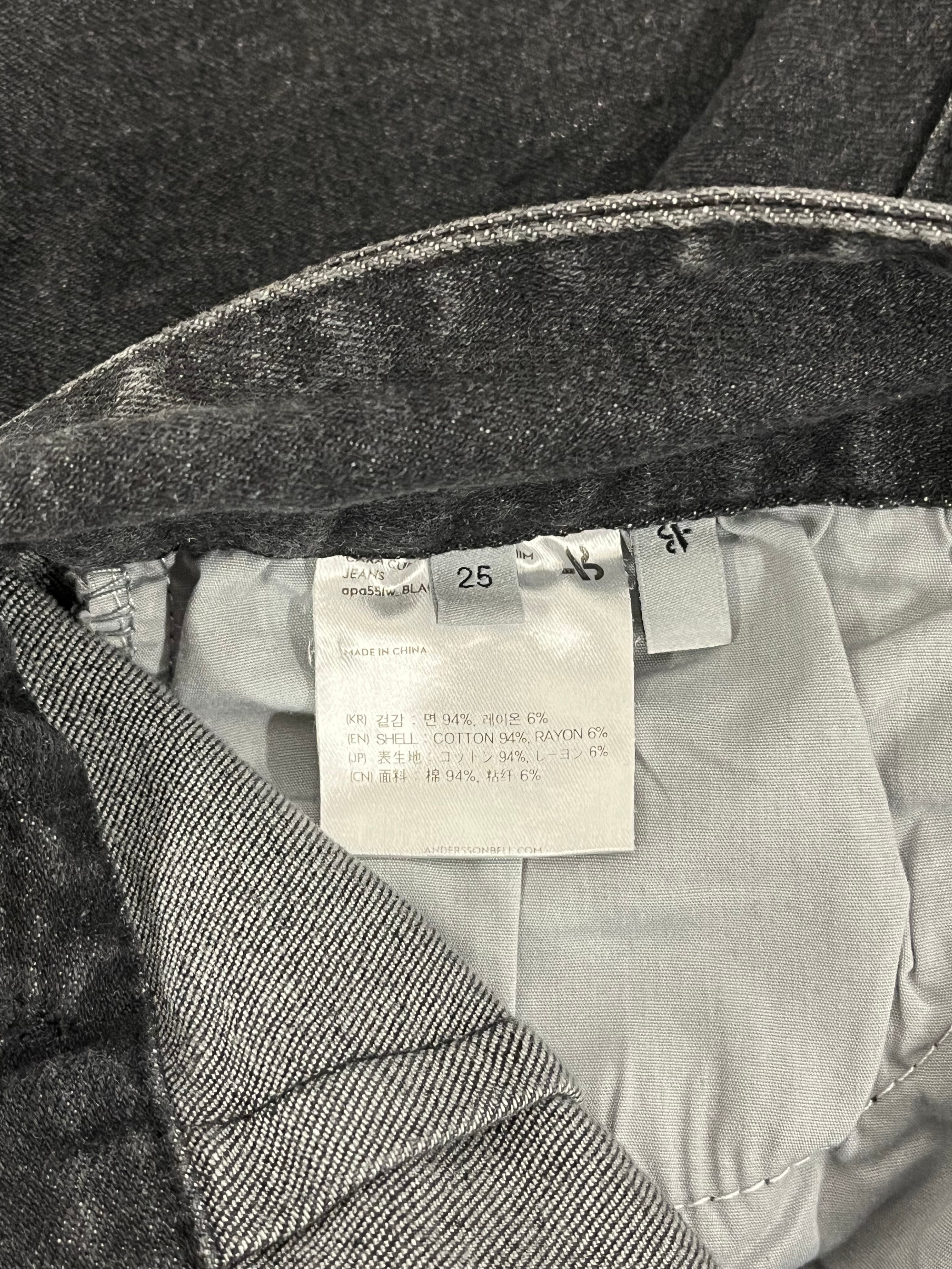 Andersson Bell/Bootcut Pants/25/Denim/BLK/OPEN KNEE / SLV WAIST BUCKLES view 4