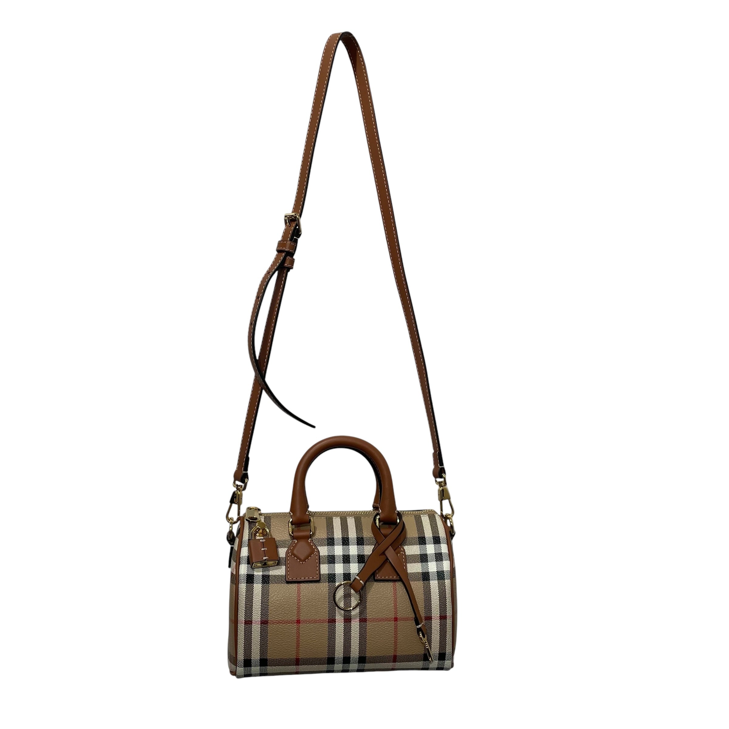 BURBERRY/Cross Body Bag/Plaid/Leather/CRM/MINI BOWLER BAG view 1