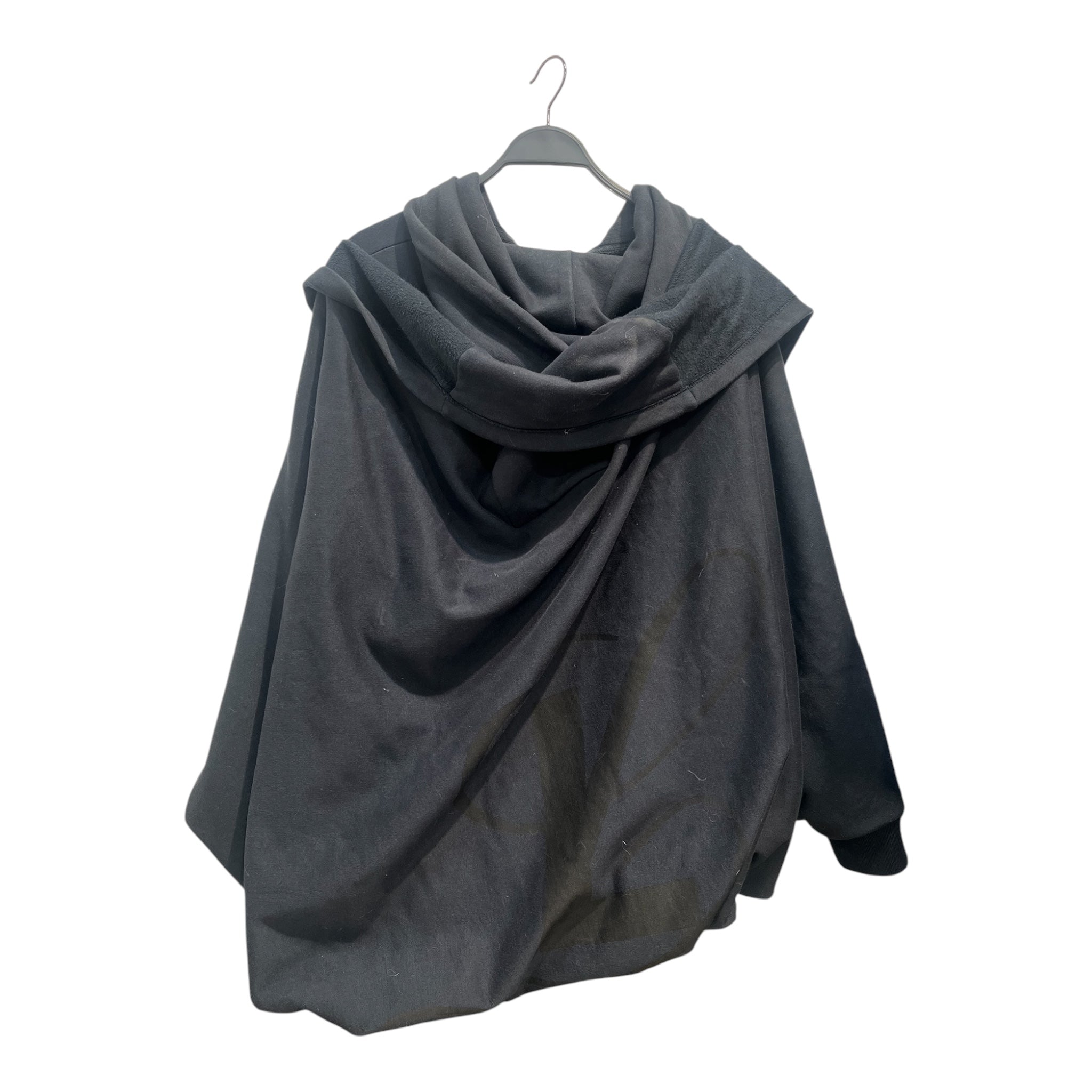 luar/Hoodie/Cotton/BLK/LAYERED WRAP HOODIE view 2
