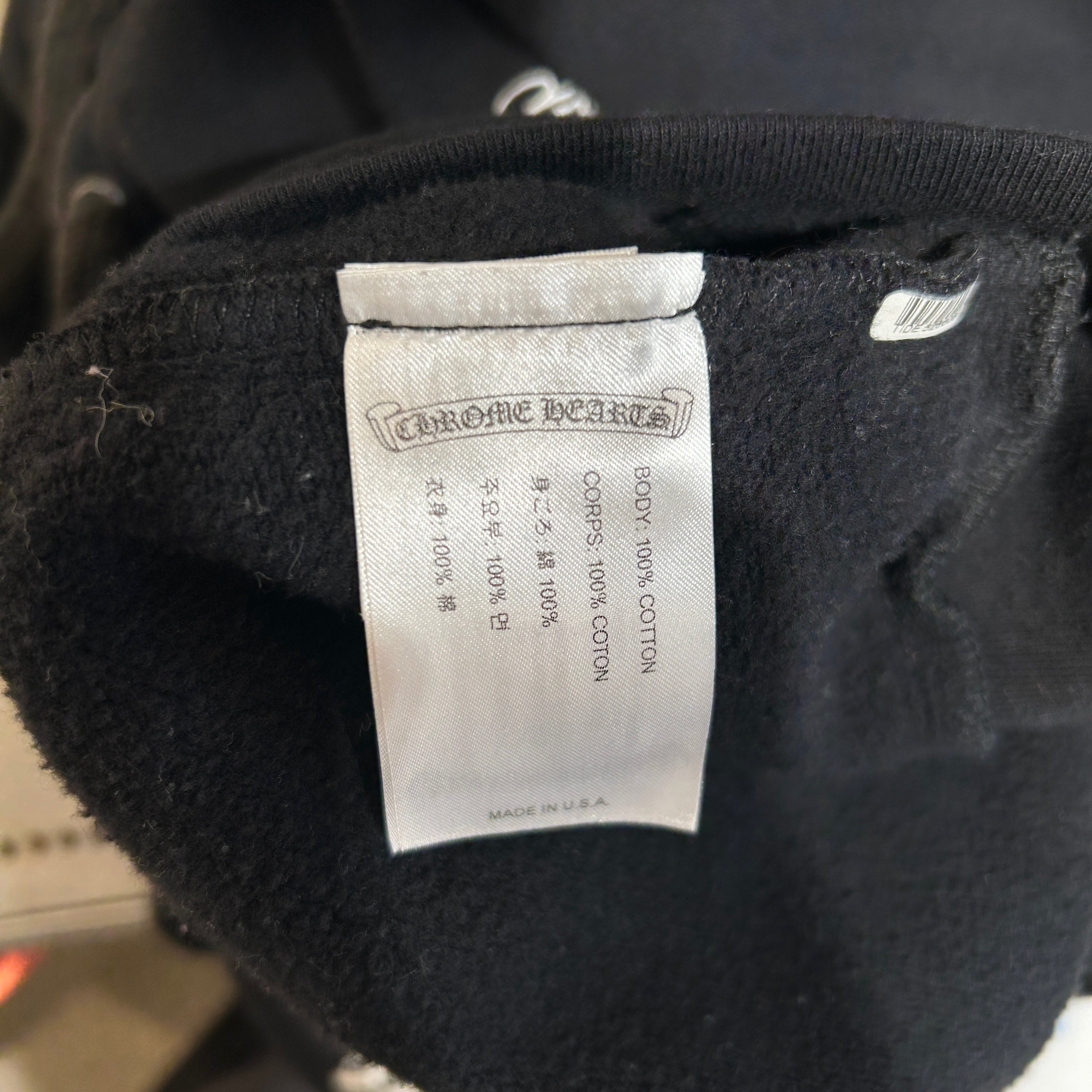 CHROME HEARTS/Hoodie/M/Cotton/BLK/chrome sleeve hoodie view 4