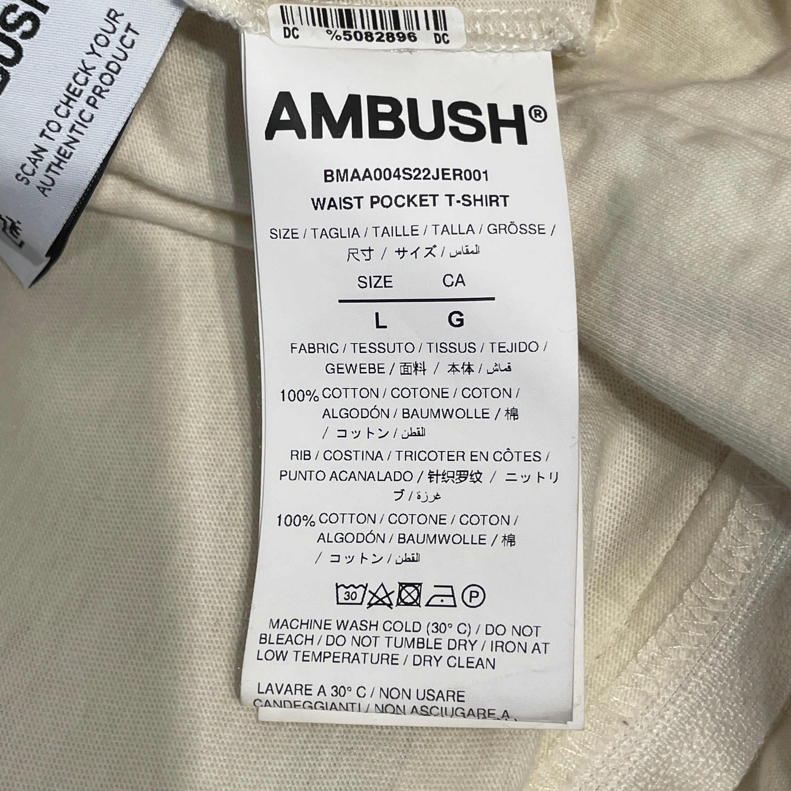 AMBUSH/T-Shirt/L/Cotton/CRM/High Neck/ view 3