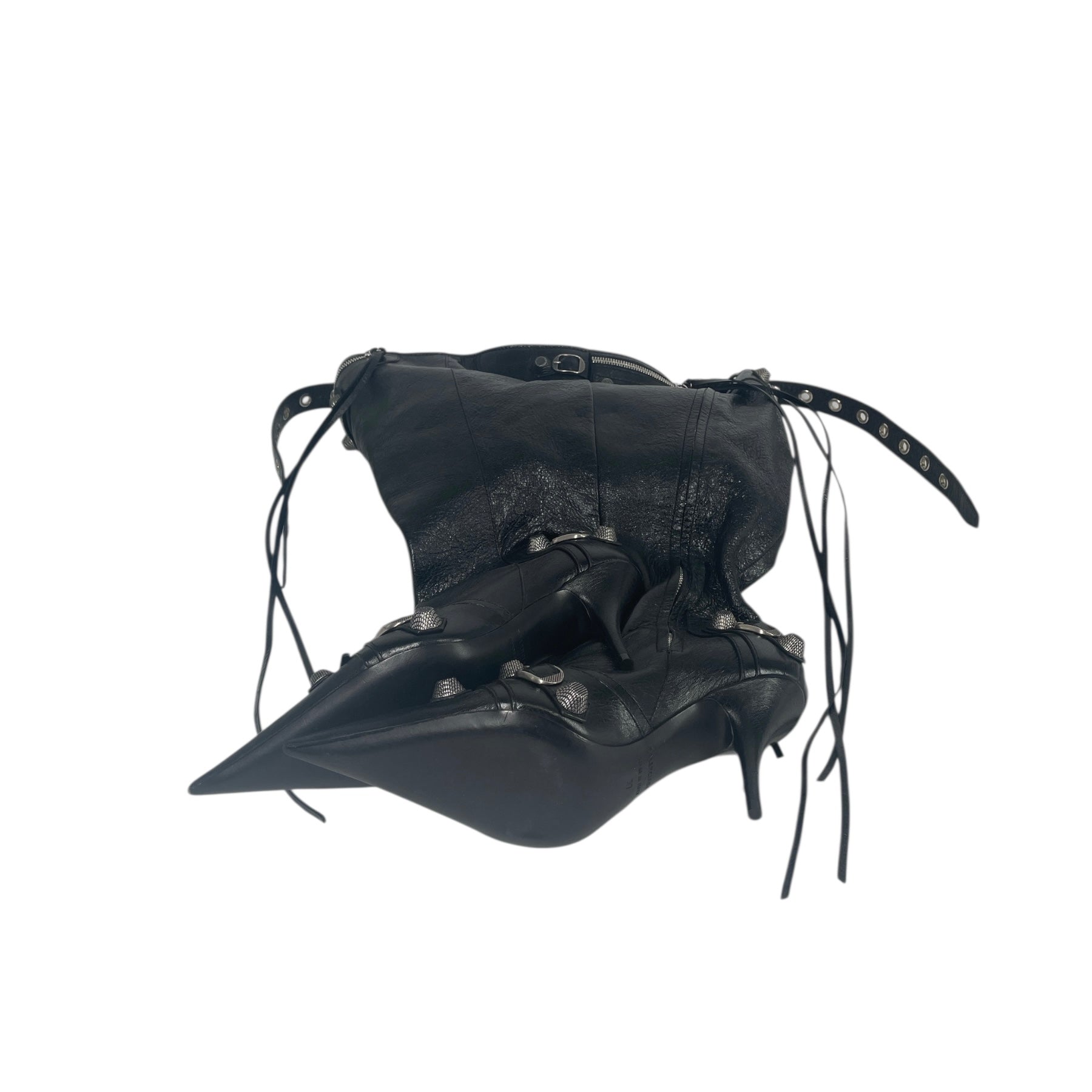BALENCIAGA/Cross Body Bag/Leather/BLK/HI HEELS view 3