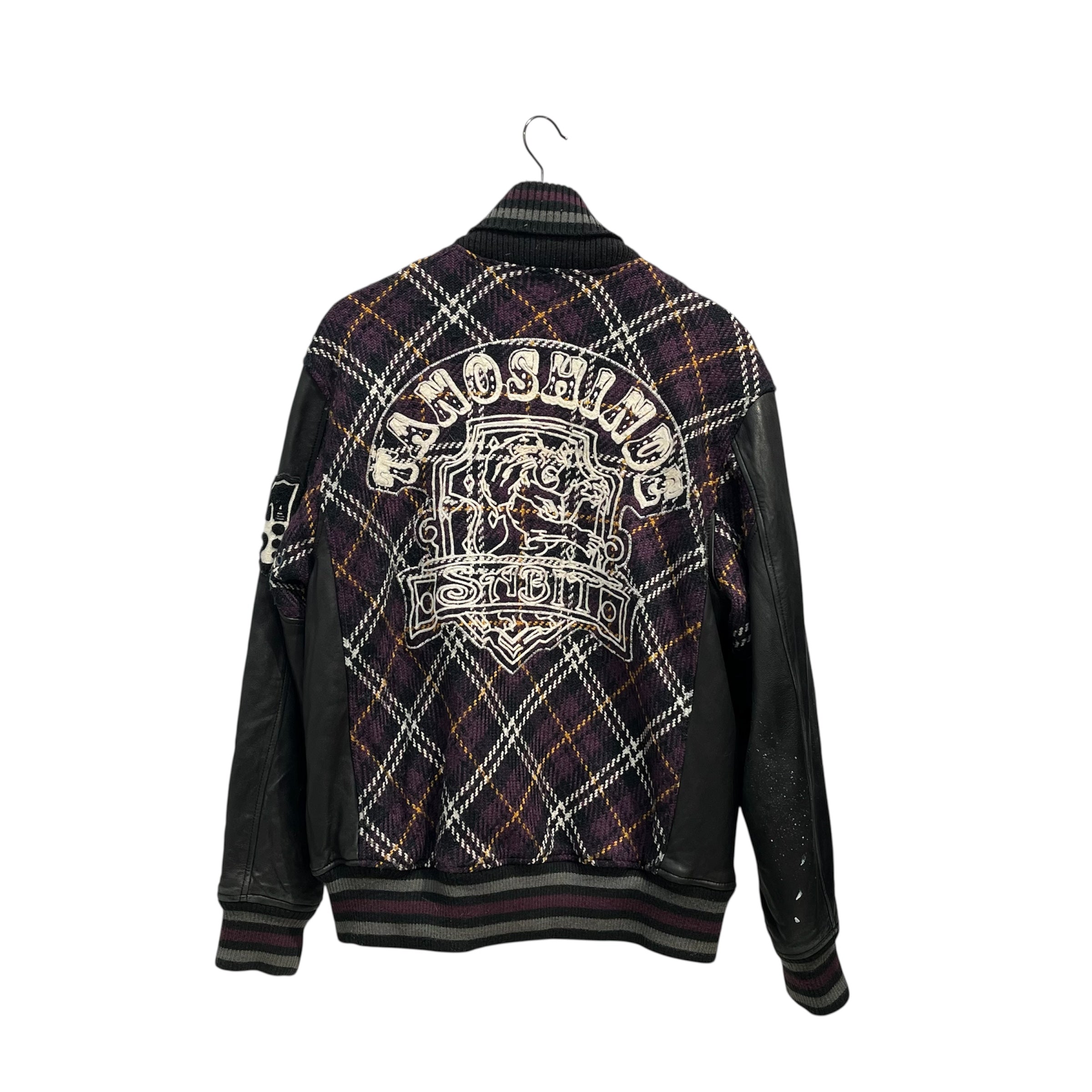 TANOSHINDE SABIT/Jacket/M/Cotton/BLK/All Over Print/Lettermans Varsity view 2