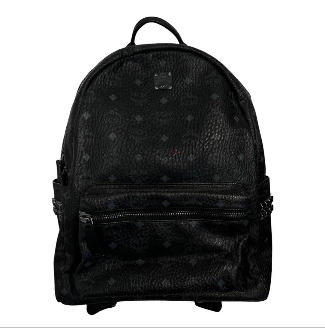 MCM/Backpack/Monogram/Leather/BLK/STUDDED SIDE POCKETS view 1