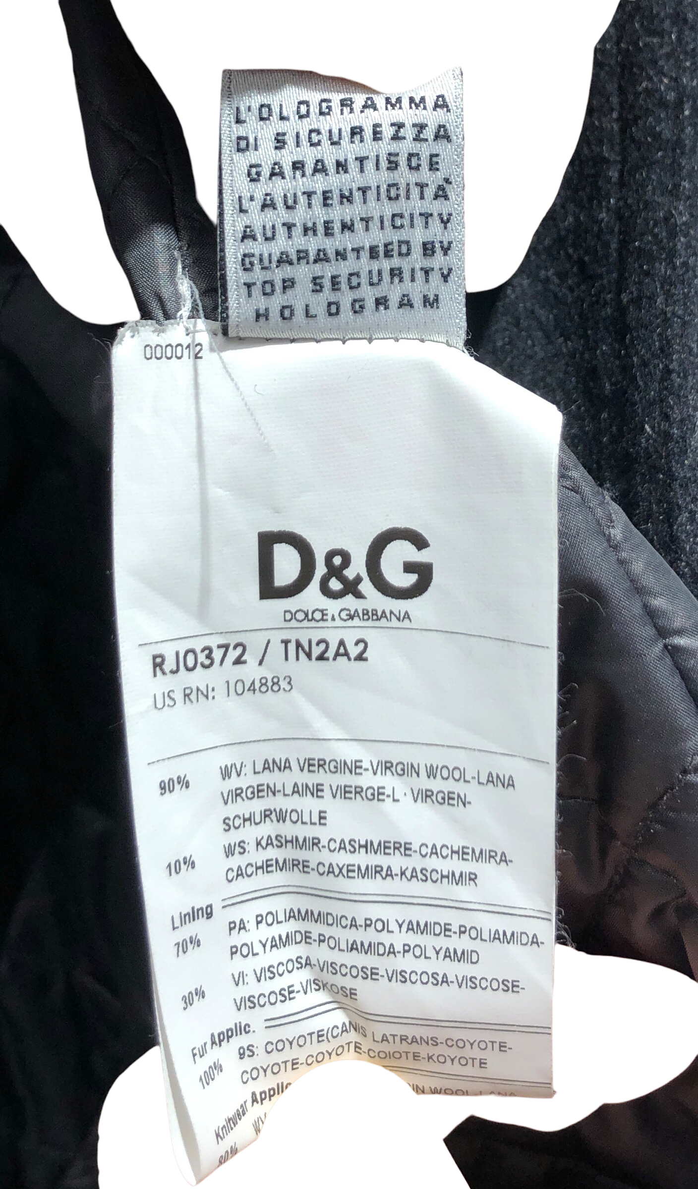 DOLCE&GABBANA/Coat/54/Wool/BLK/2 in 1 fur lined hood coat view 7