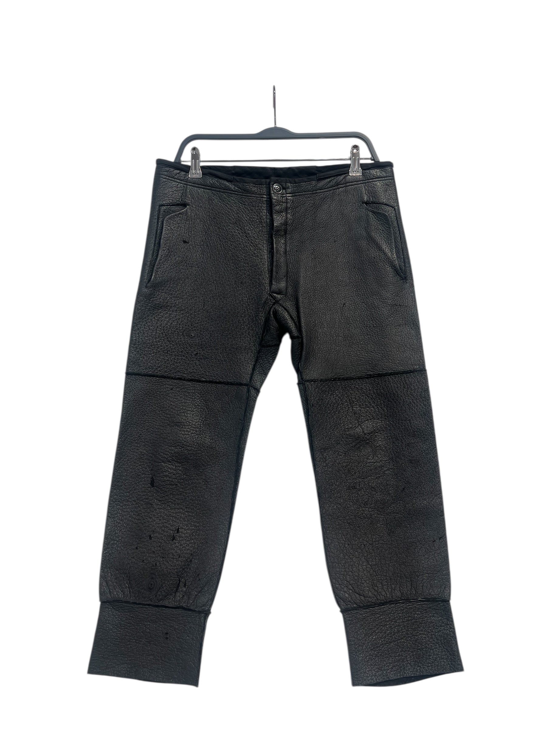 CAROL CHRISTIAN POELL/Pants/48/Leather/BLK/LEATHER CROPPED PANT view 1