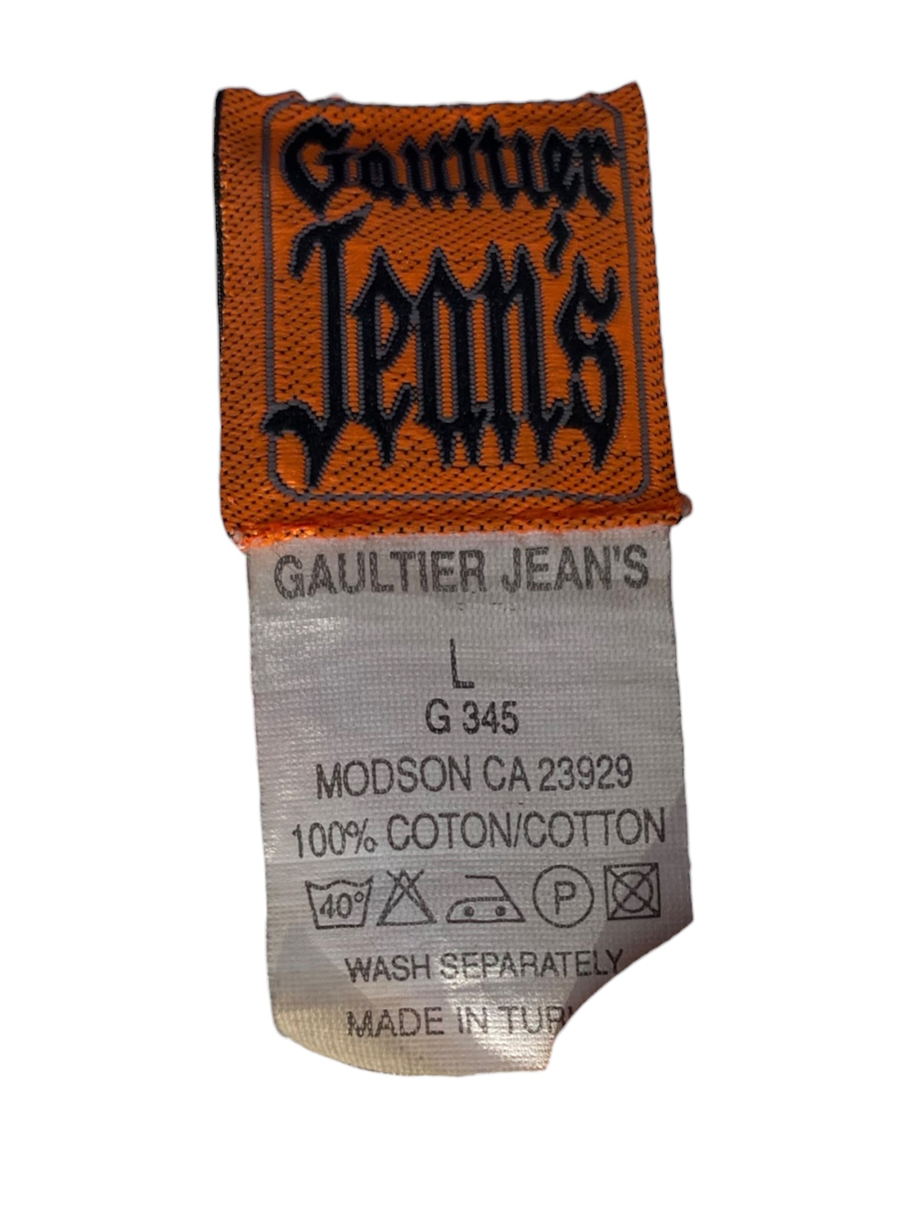 GAULTIER JEAN'S/SS Cut & Sew/L/Cotton/BLU/ORANGE LOGO EMBROIDERY view 4