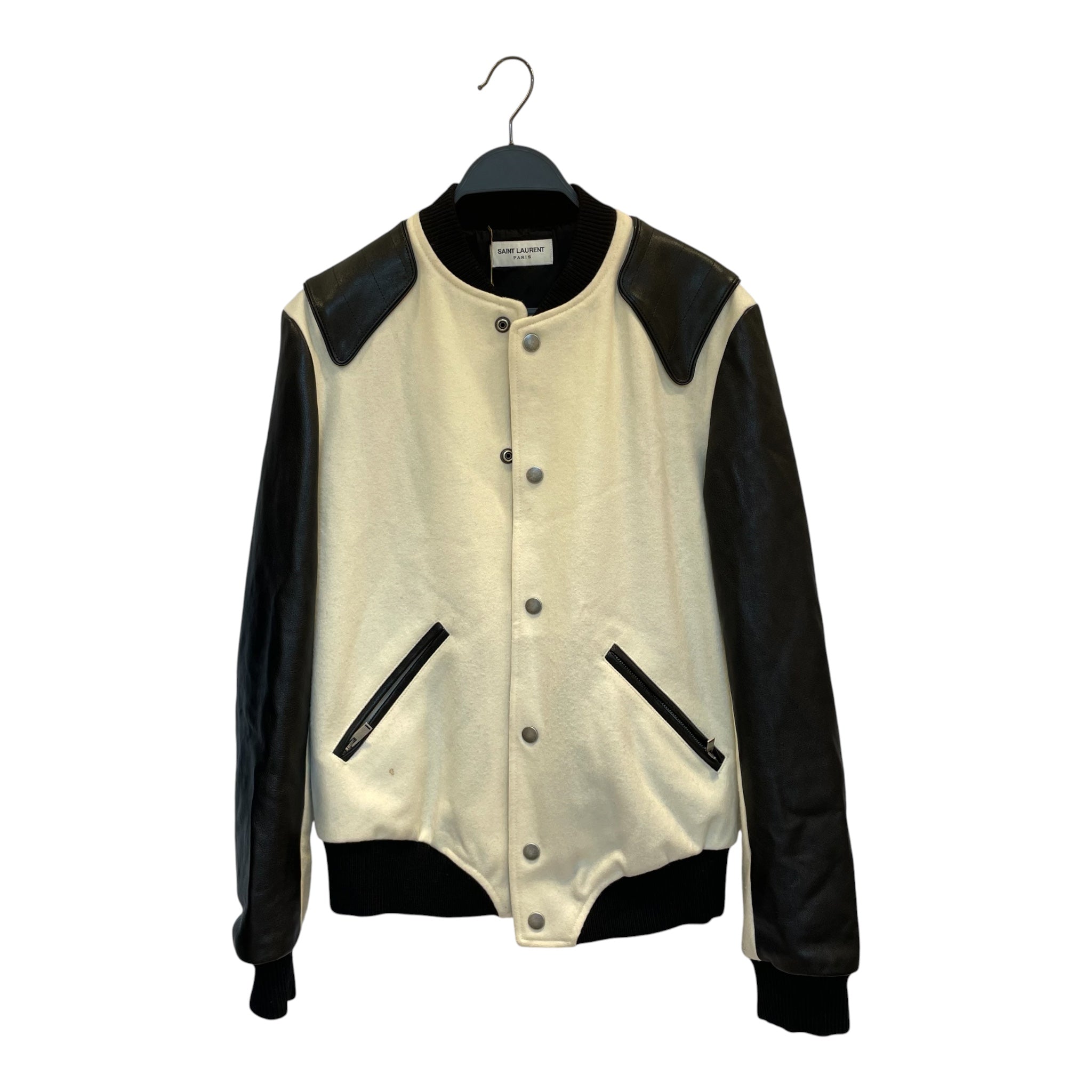 SAINT LAURENT/Baseball Jkt/36/Wool/WHT/ view 1