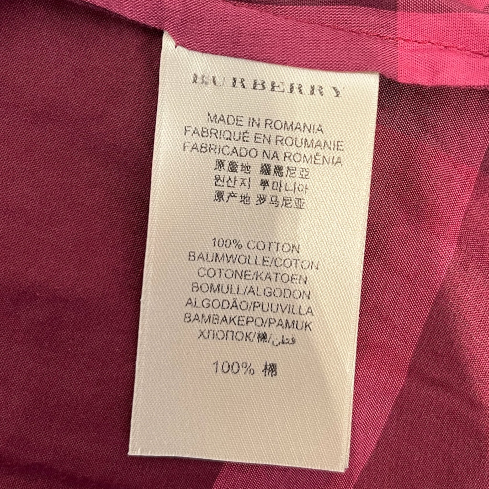 BURBERRY BRIT/LS Blouse/M/Plaid/Cotton/RED/RED PLAID LS BUTTON UP view 5