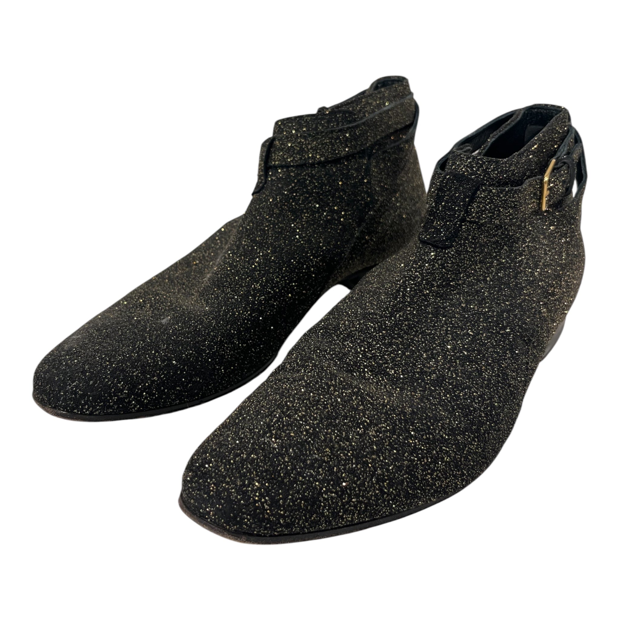 SAINT LAURENT/Boots/EU 39/Glitter/BLK/WA315166 GOLD GLITTER BOOTS view 1