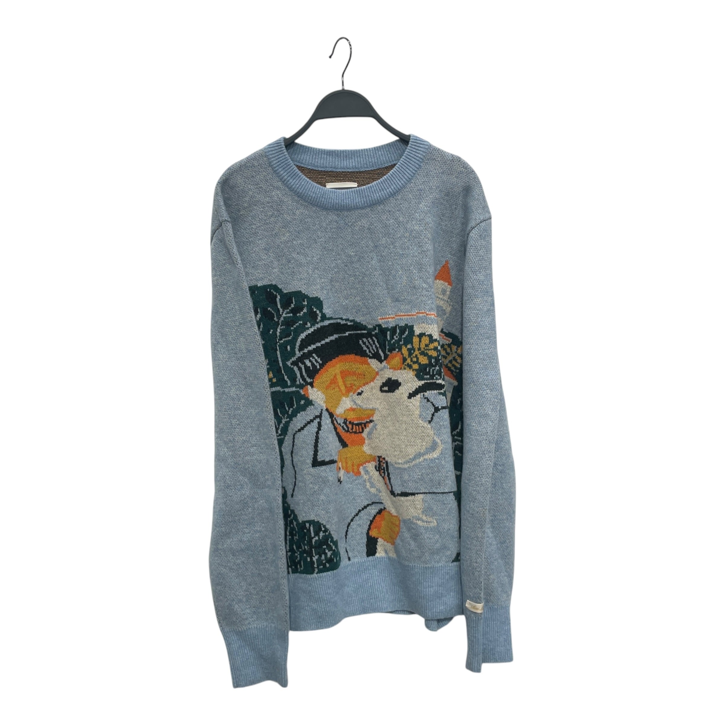 AIME LEON DORE/Sweater/XL/All Over Print/Wool/BLU/goat + man allover print view 1