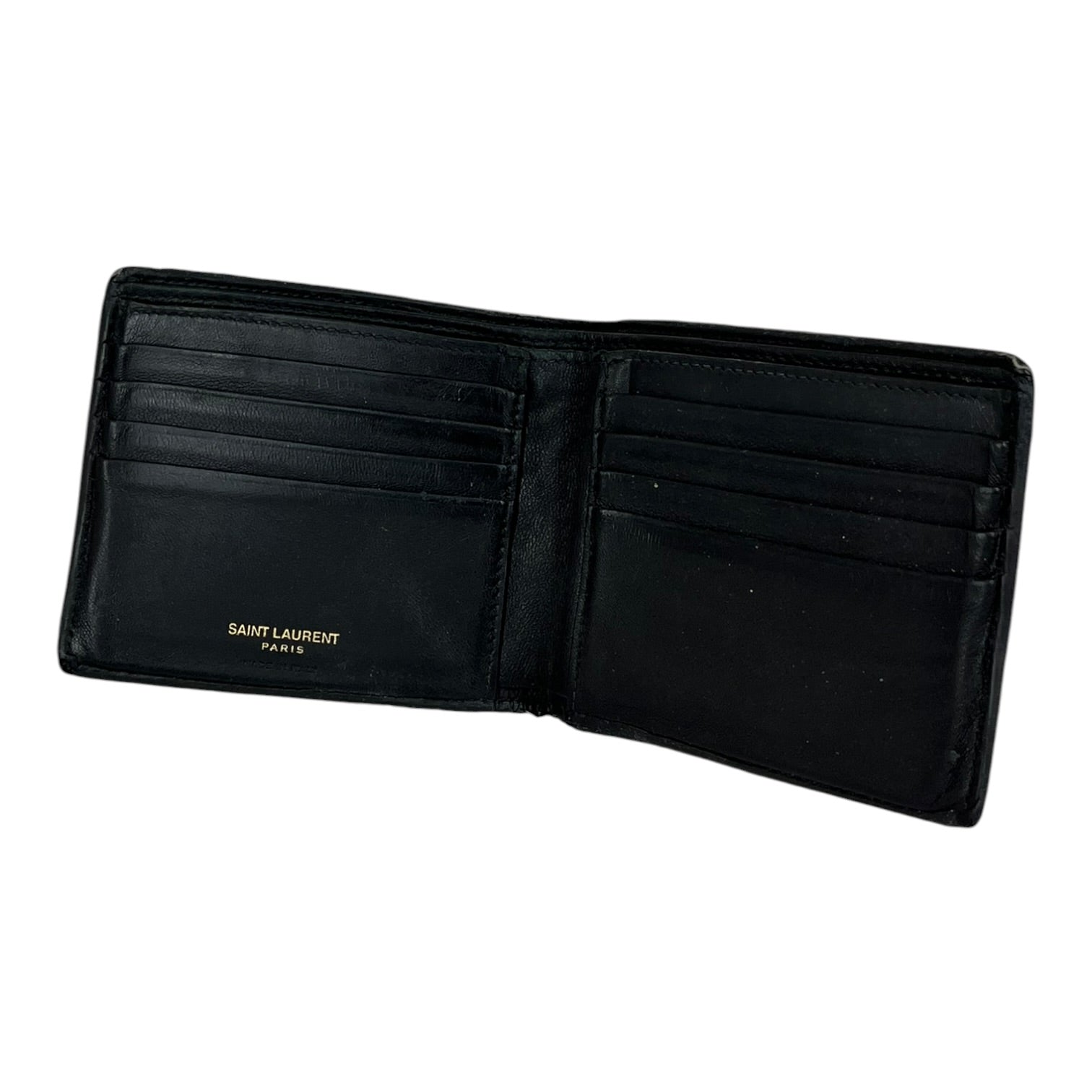SAINT LAURENT/Bifold Wallet/Leather/BLK/Animal Print Wallet view 3