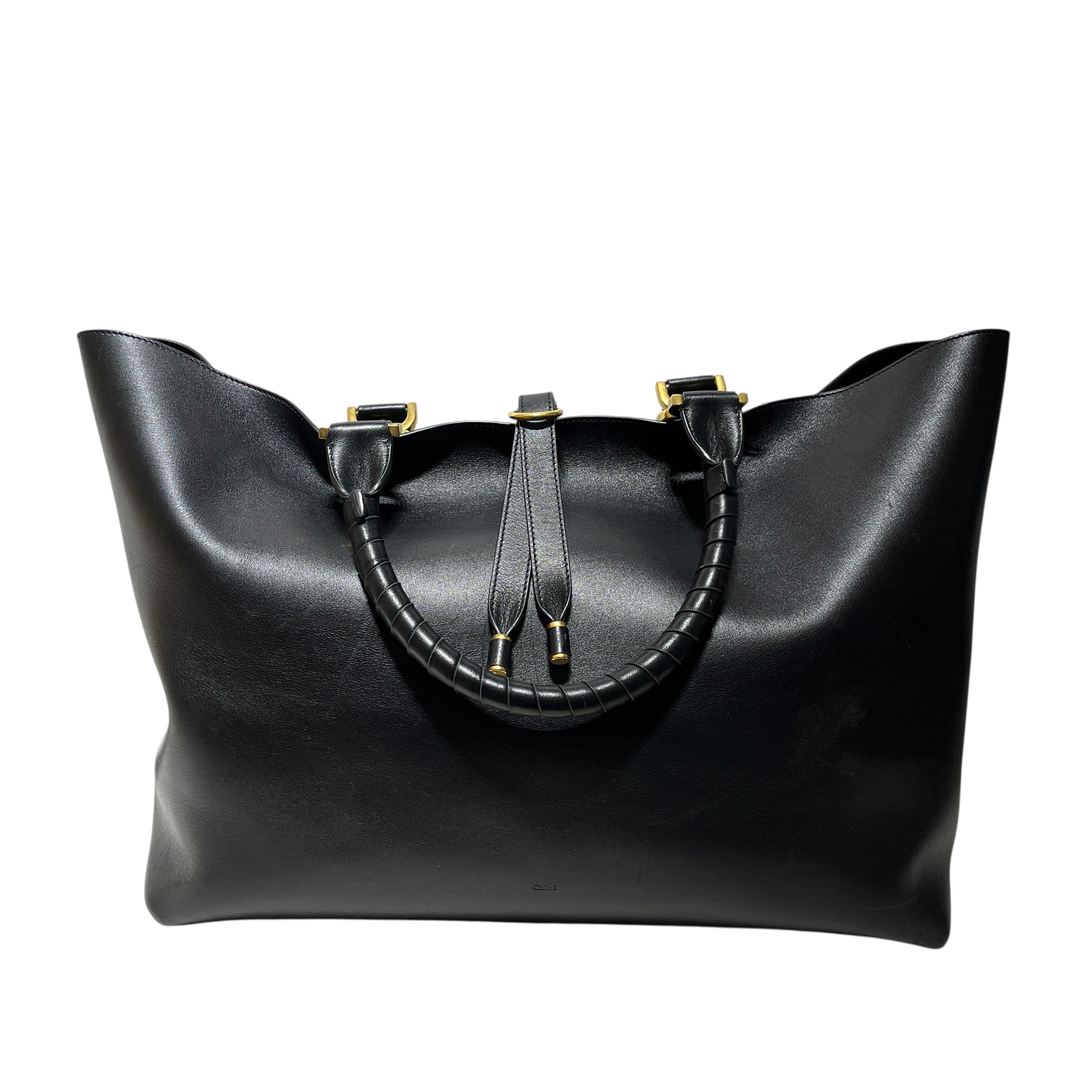 Chloe/Tote Bag/Leather/BLK/GOLD HARDWARE WRAP HANDLE view 1