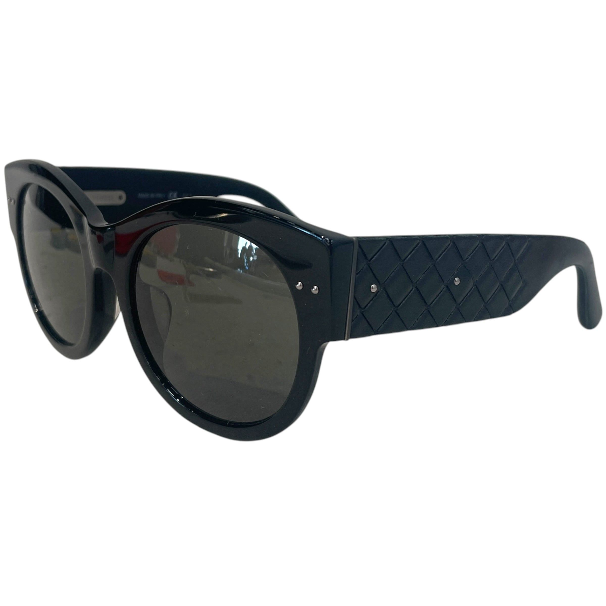 BOTTEGA VENETA/Sunglasses/Celluloid/BLK/Intrecciato Leather view 2