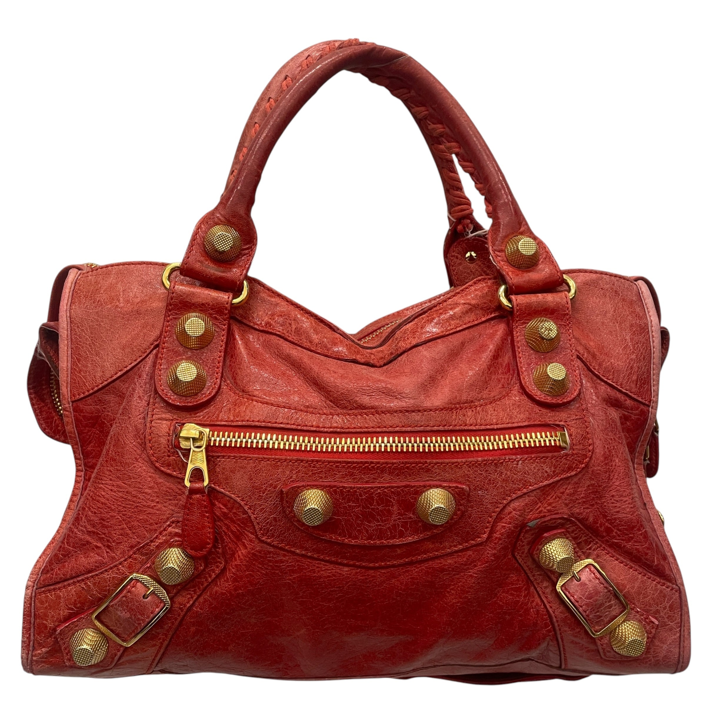 BALENCIAGA/Hand Bag/Lambskin/RED/CITY BAG/MOTORCYCLE/LAMBSKIN view 1