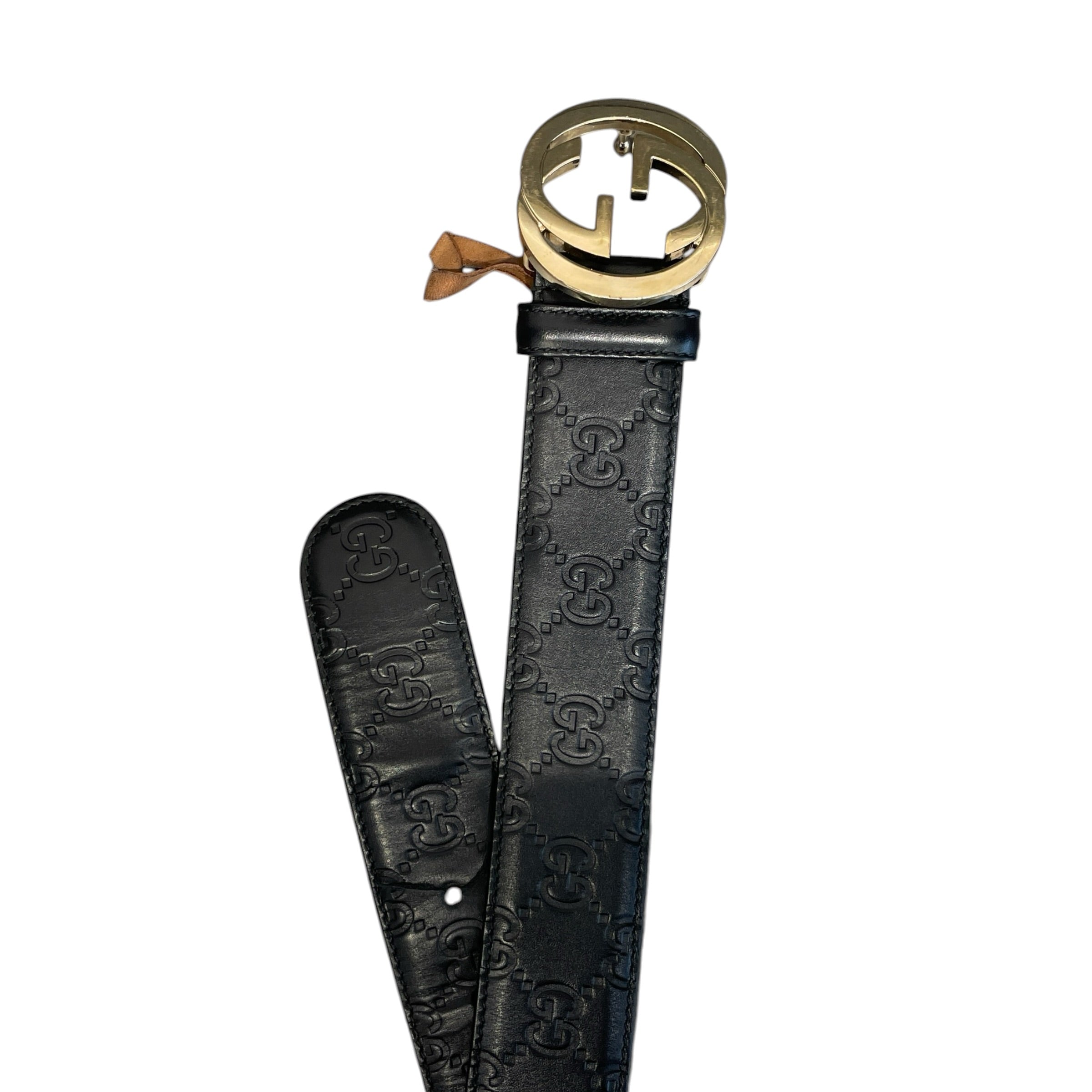 GUCCI/Belt/Monogram/Leather/BLK/L's/ view 2