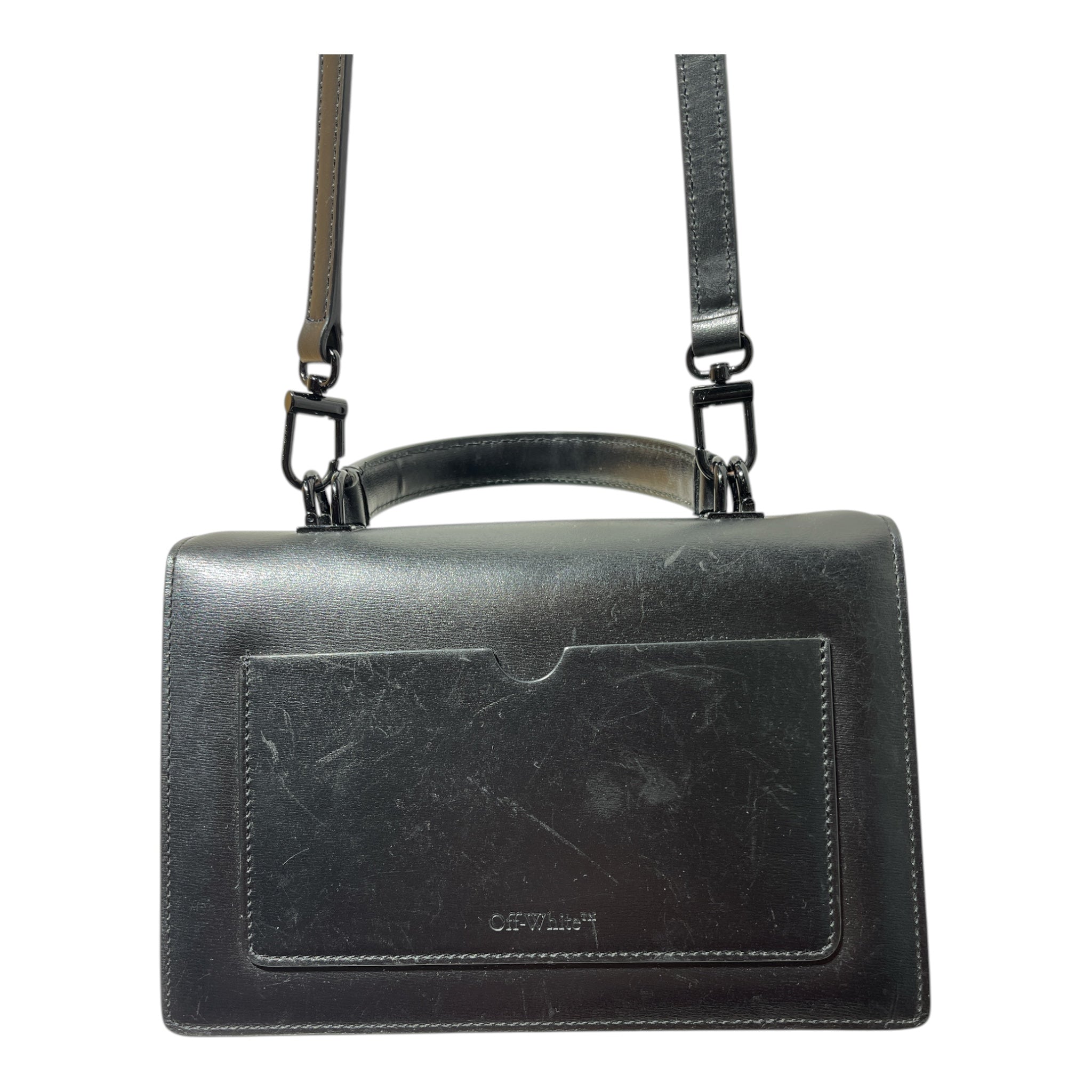 OFF-WHITE/Hand Bag/Leather/BLK/SLIGHT SCUFF/ cross body view 5