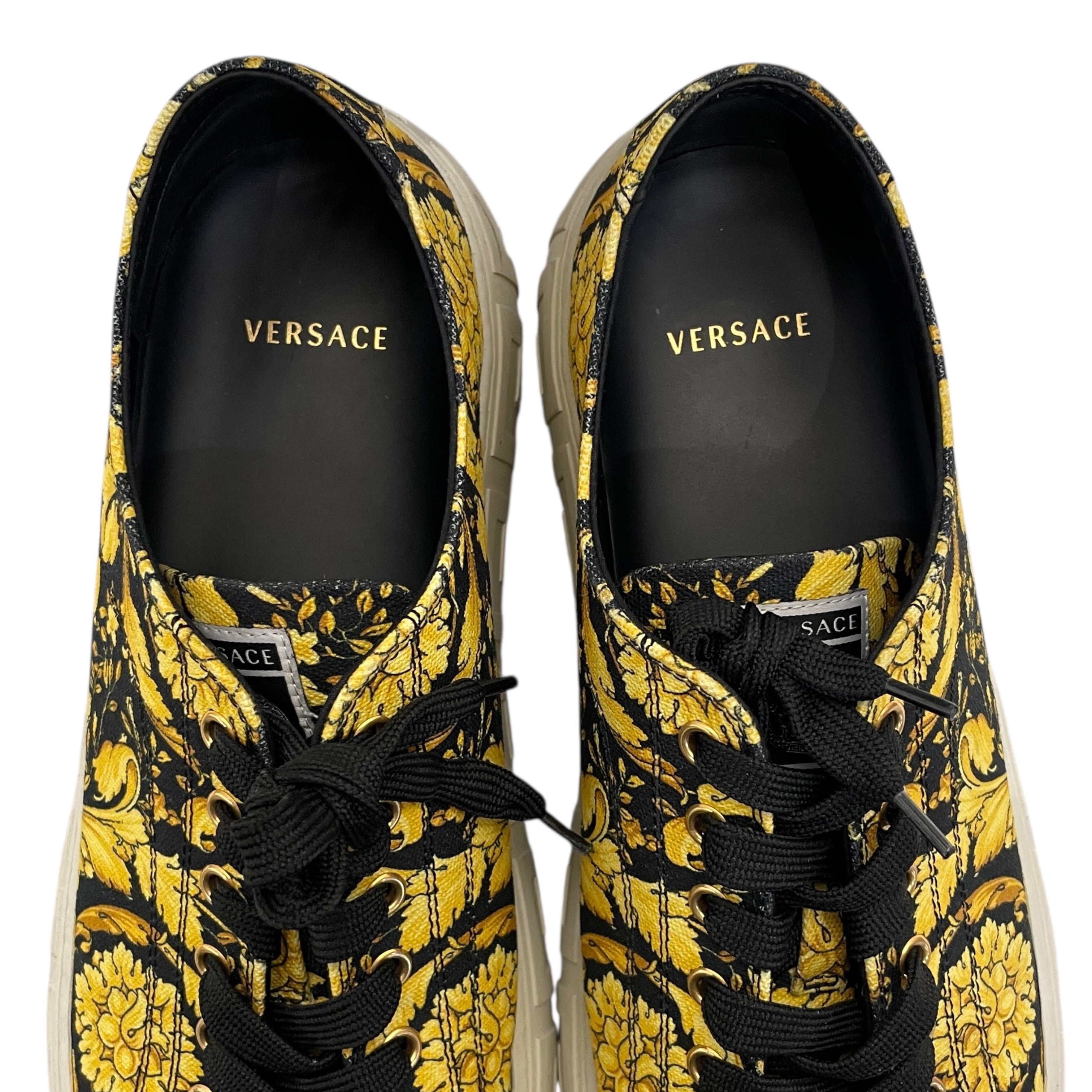 VERSACE/Low-Sneakers/EU 46/All Over Print/Leather/YEL/Greca Borocco Canvas view 6
