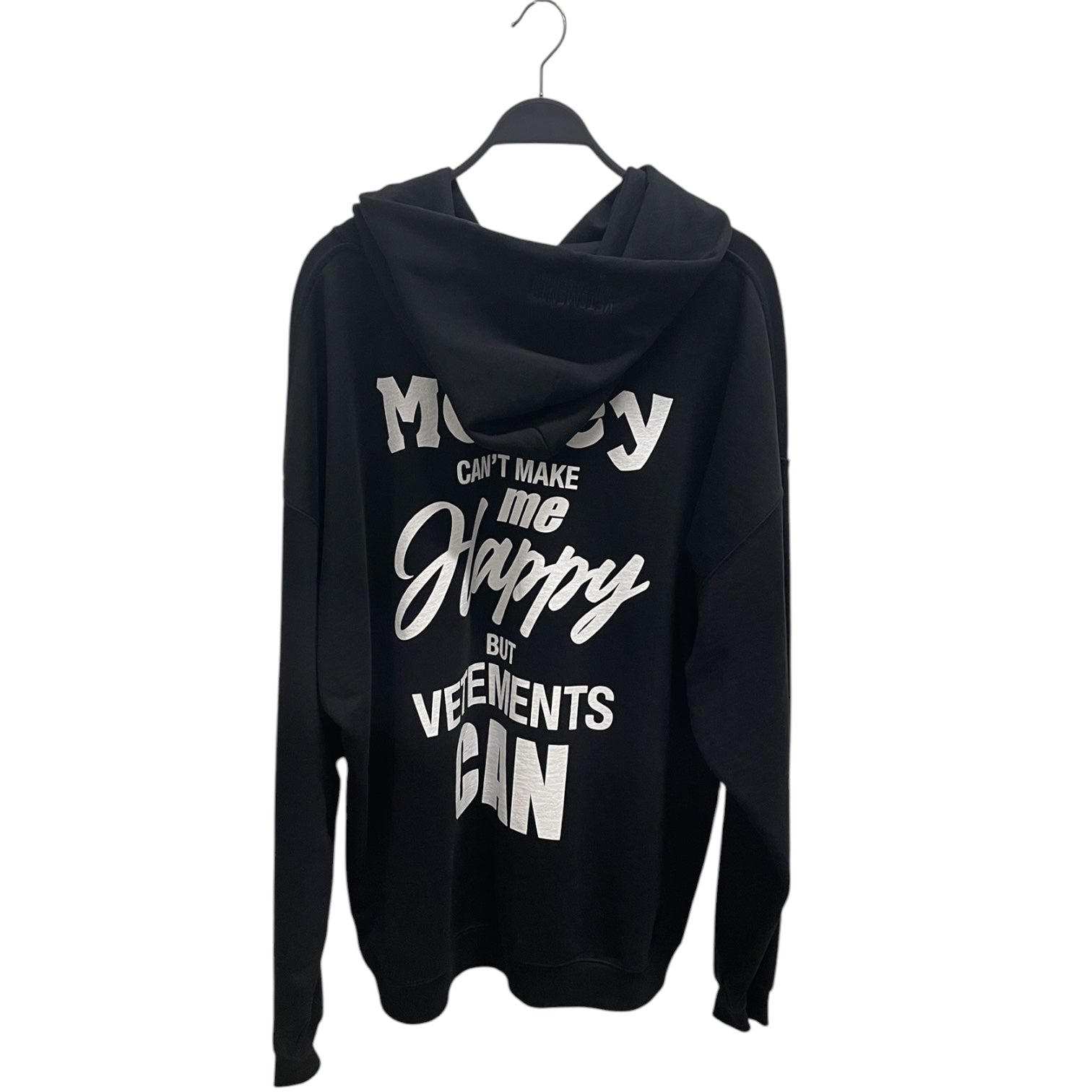 VETEMENTS/Hoodie/XL/Cotton/BLK/MONEY CANT MAKE ME HAPPY view 2
