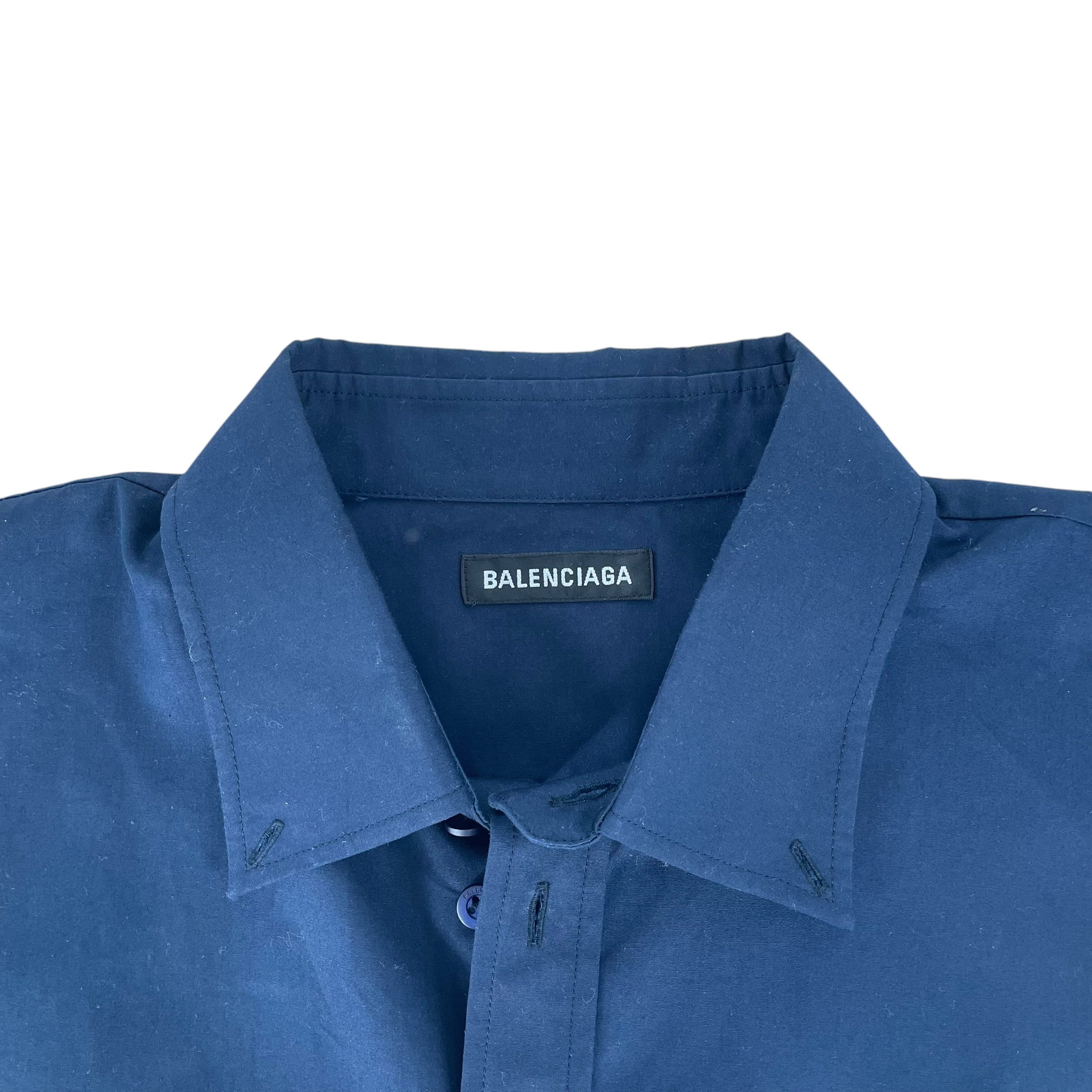 BALENCIAGA/SS Shirt/L/Cotton/NVY/CA 00985 EMBRD B ON FRNT view 5