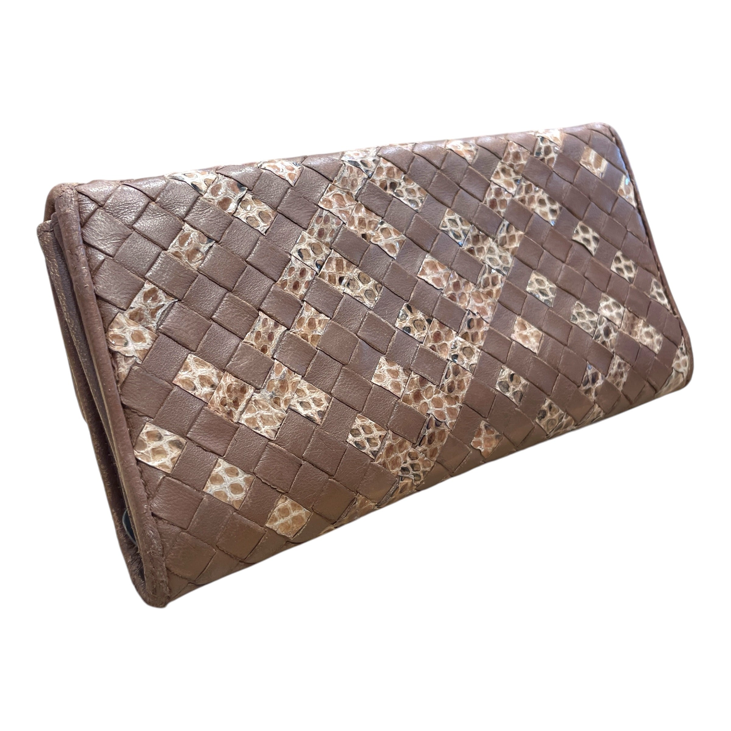 BOTTEGA VENETA/Long Wallet/Animal Pattern/Leather/BRW/L's/Intrecciato Ayers Snakeskin view 2
