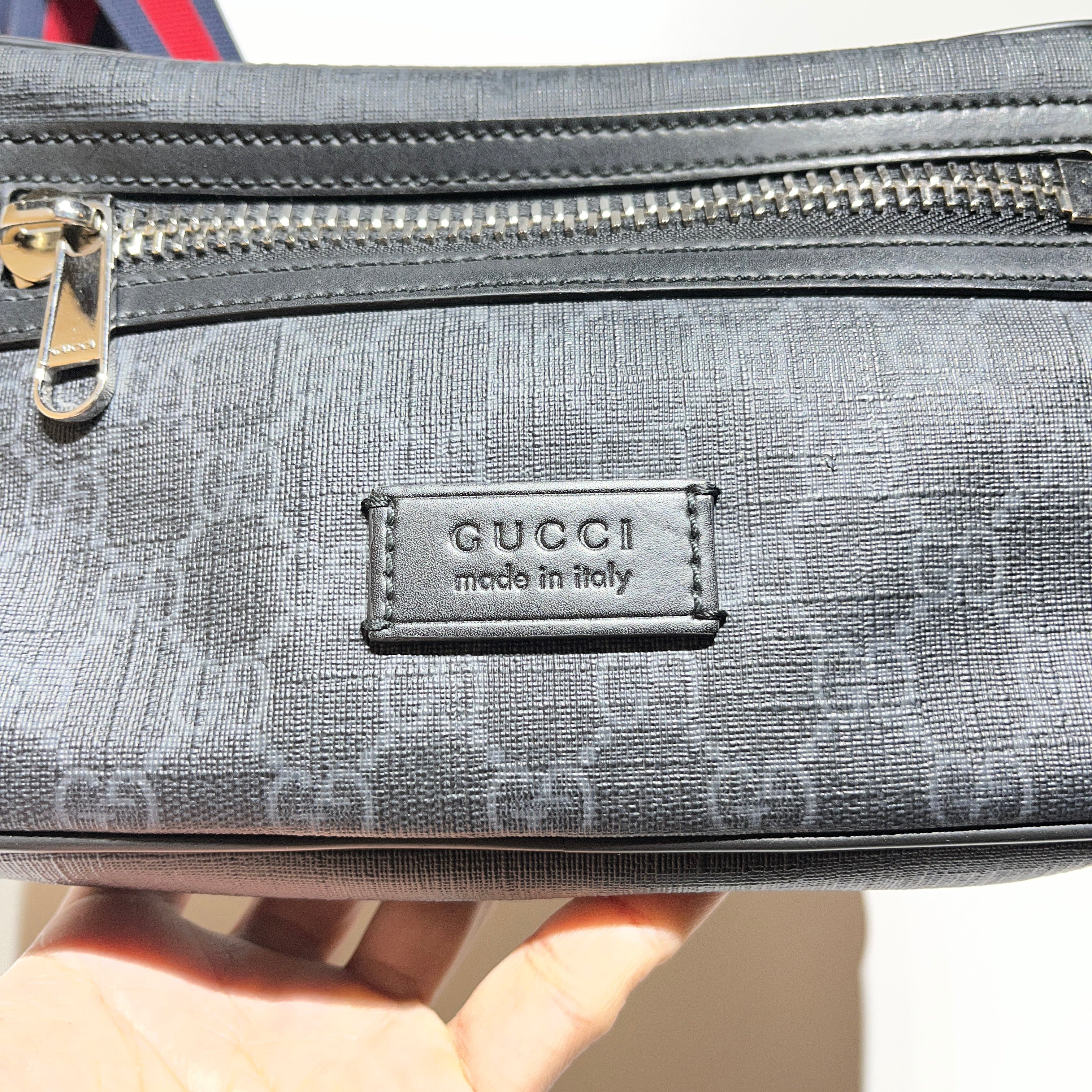 GUCCI/Fanny Pack/Monogram/Leather/BLK/SUPREME MONOGRAM BUM BAG view 6