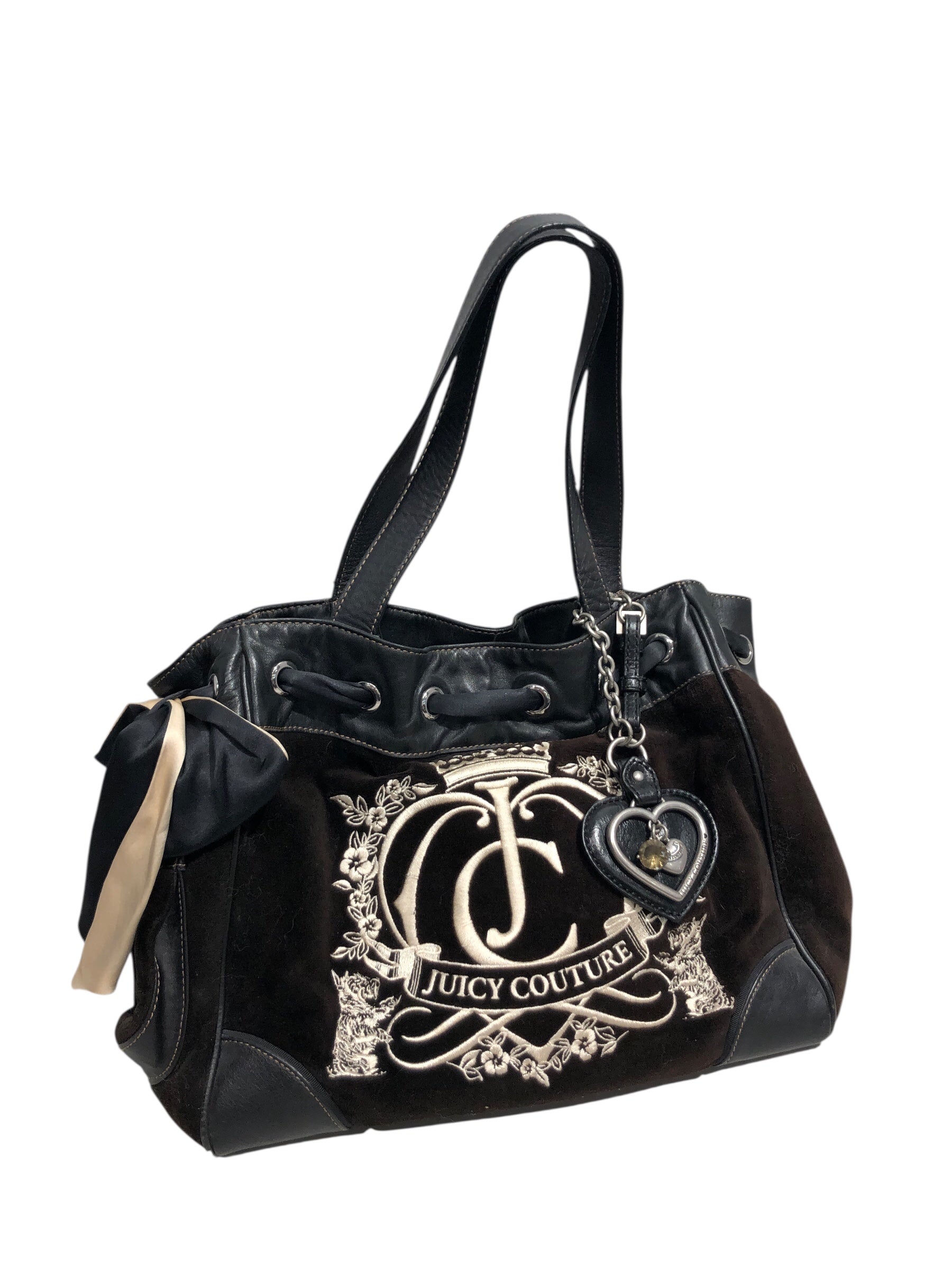 JUICY COUTURE/Tote Bag/Polyester/BRW/Velour Large Brwn Purse view 1