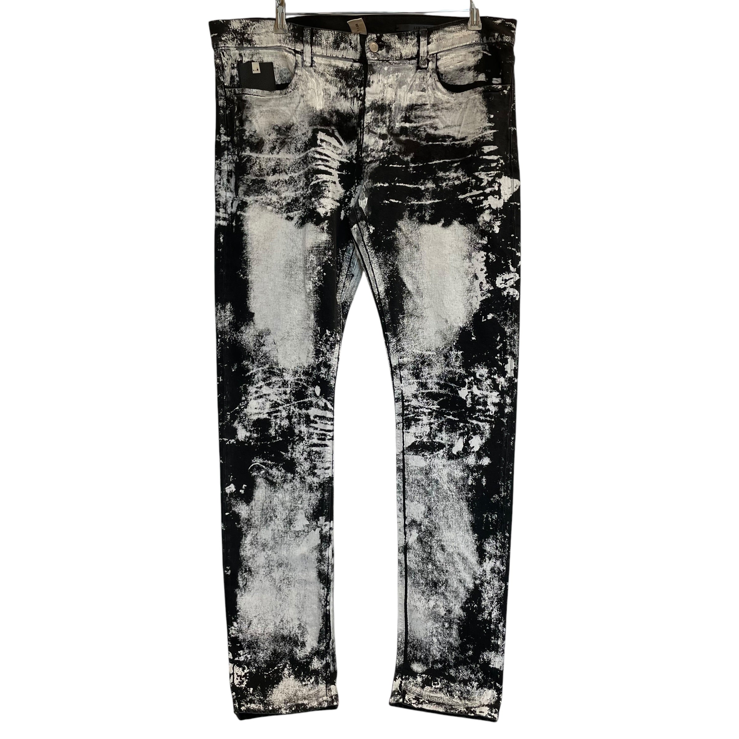 1017 ALYX 9SM(ALYX)/Skinny Pants/36/Denim/BLK/WHITE PAINTED/LEATHER POCKET view 1