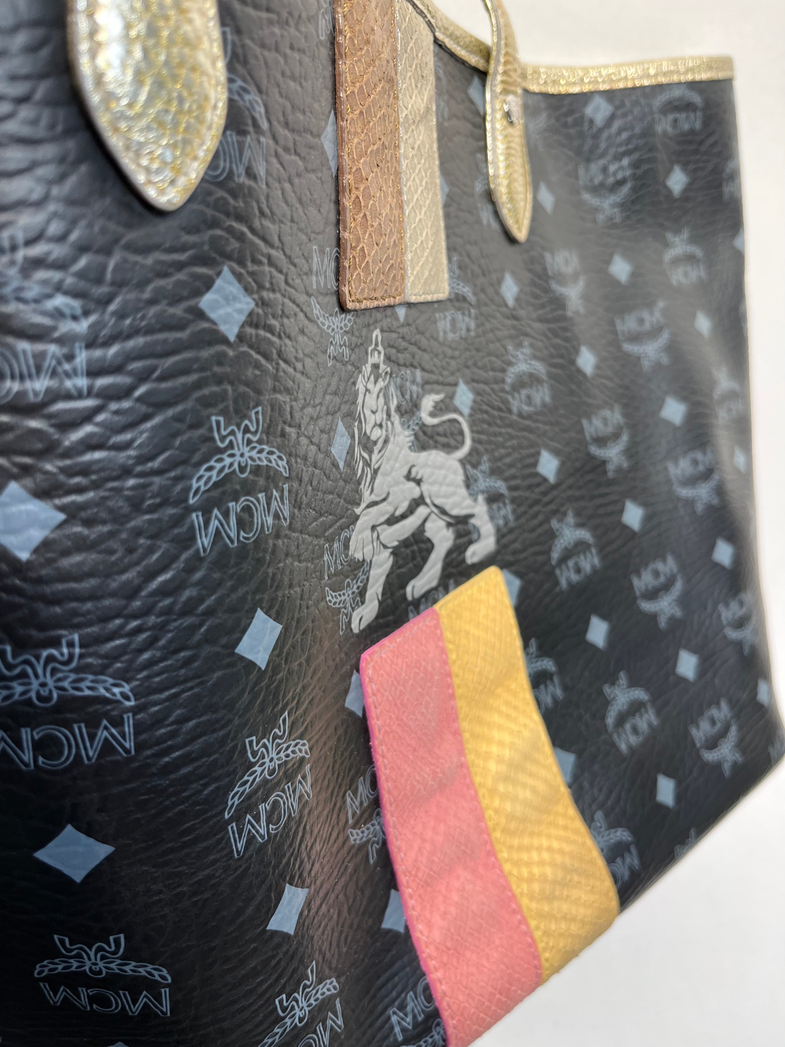 MCM/Tote Bag/Monogram/Leather/BLK/LION/LE/VISETOS view 5