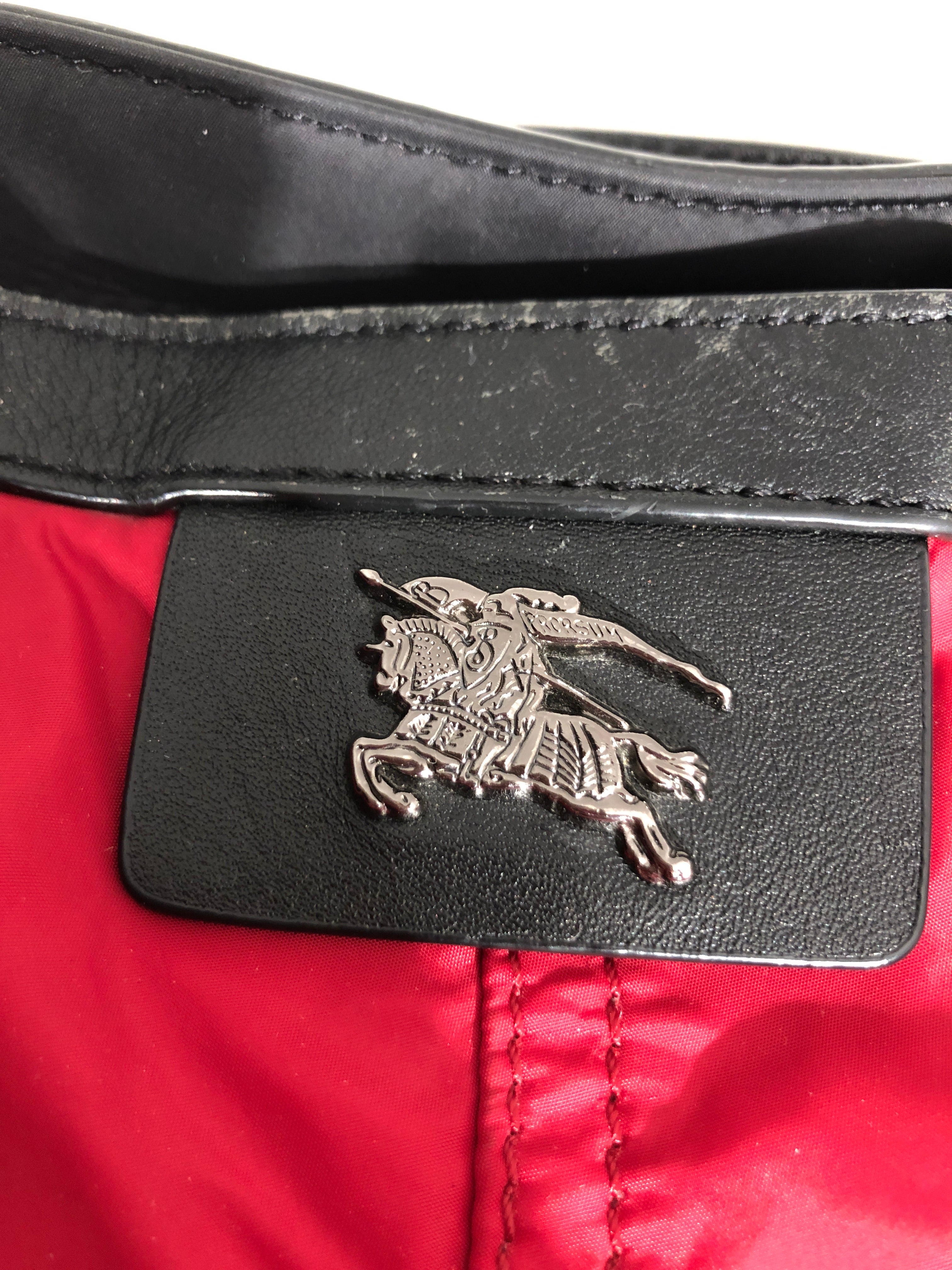 BURBERRY/Tote Bag/Nylon/RED/small tote w horse logo view 4