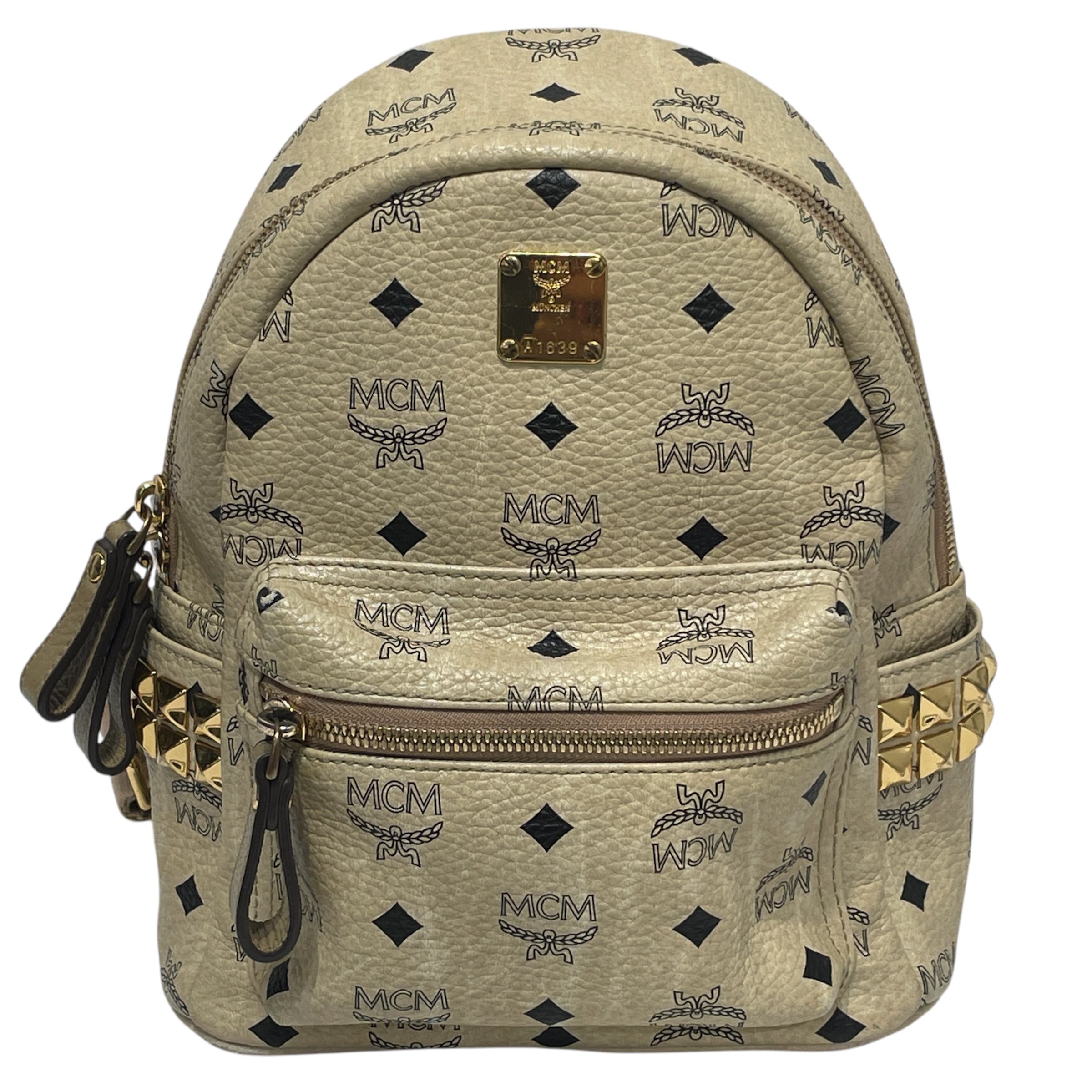 MCM/Backpack/OS/Monogram/Leather/CRM/MCM Monogram Mini Backpack view 1