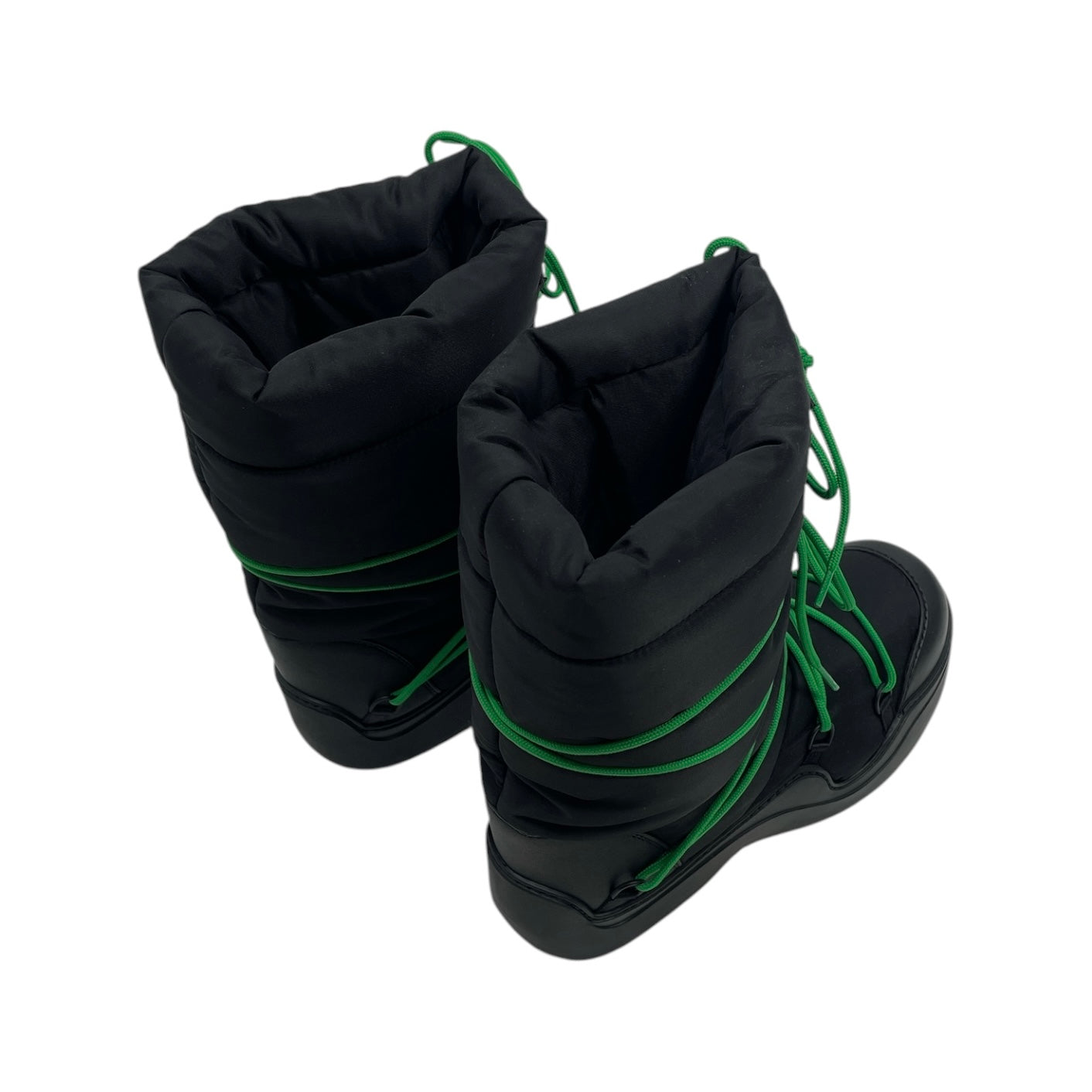 BOTTEGA VENETA/Lace Up Boots/EU 37/BLK/PUDDLE BOOT HIGH BLK/GRN view 2