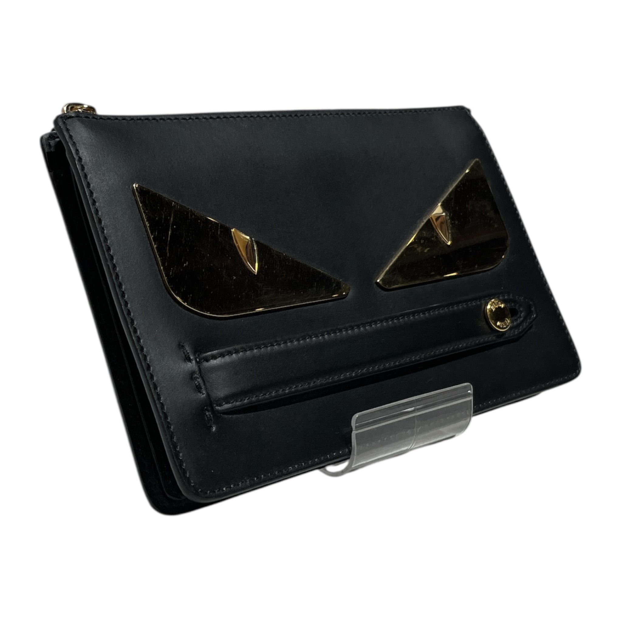 FENDI/Pouch/Leather/BLK/GOLD EYE POUCH view 2
