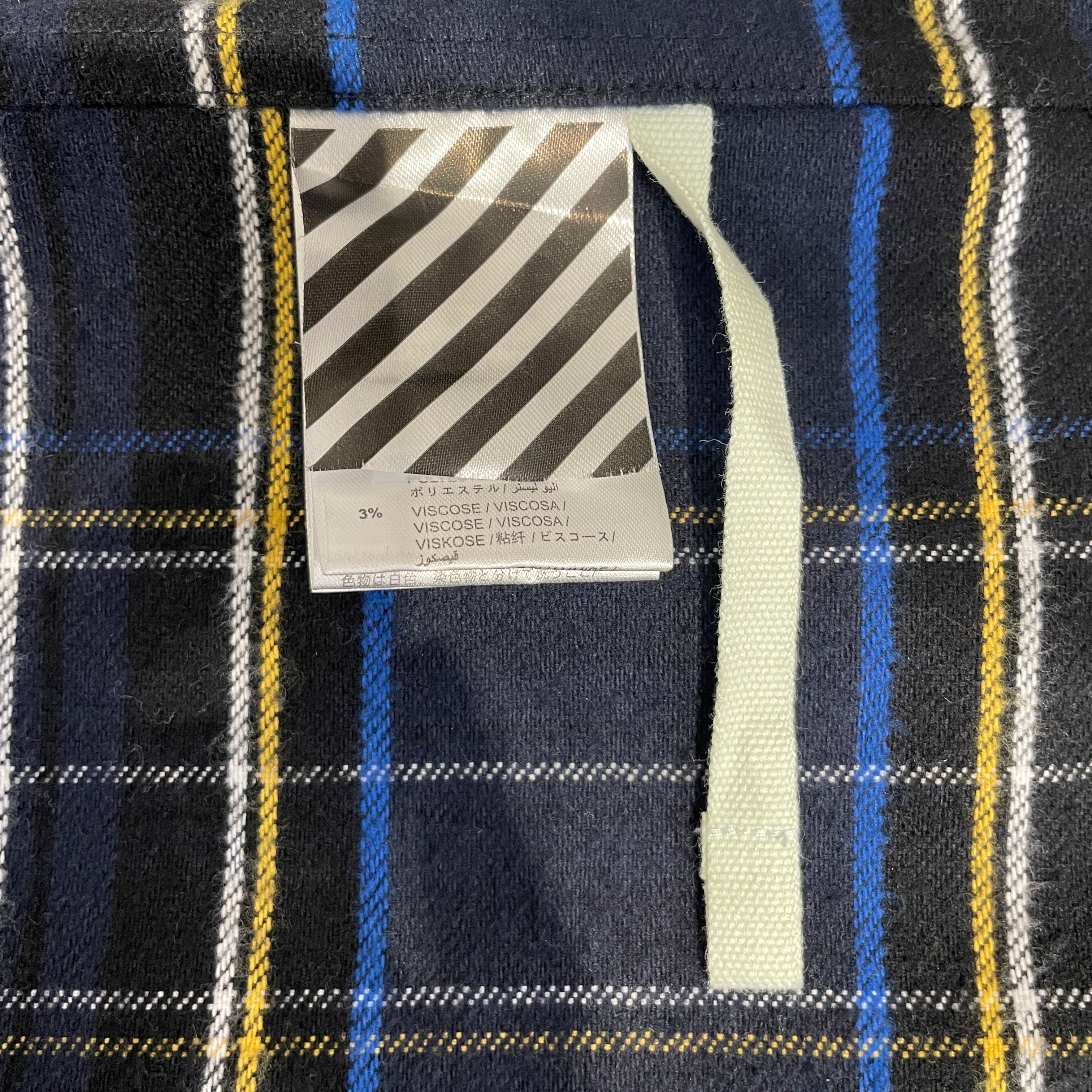 OFF-WHITE/Flannel Shirt/M/Cotton/BLU/Plaid/OFF WHITE ZIP FLANNEL view 4