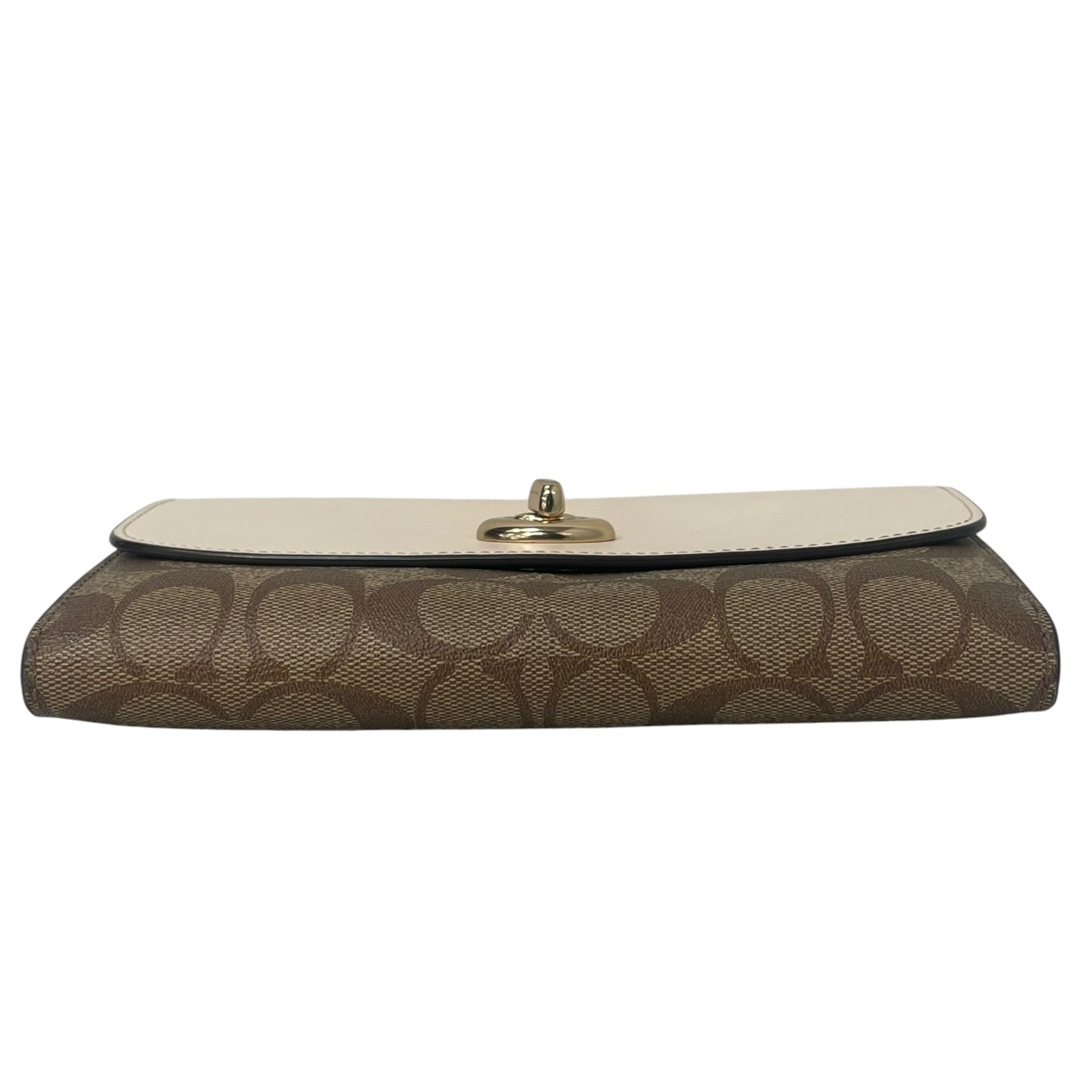 COACH/Cross Body Bag/Monogram/Leather/CRM/jacquard lock flap chain strap view 3