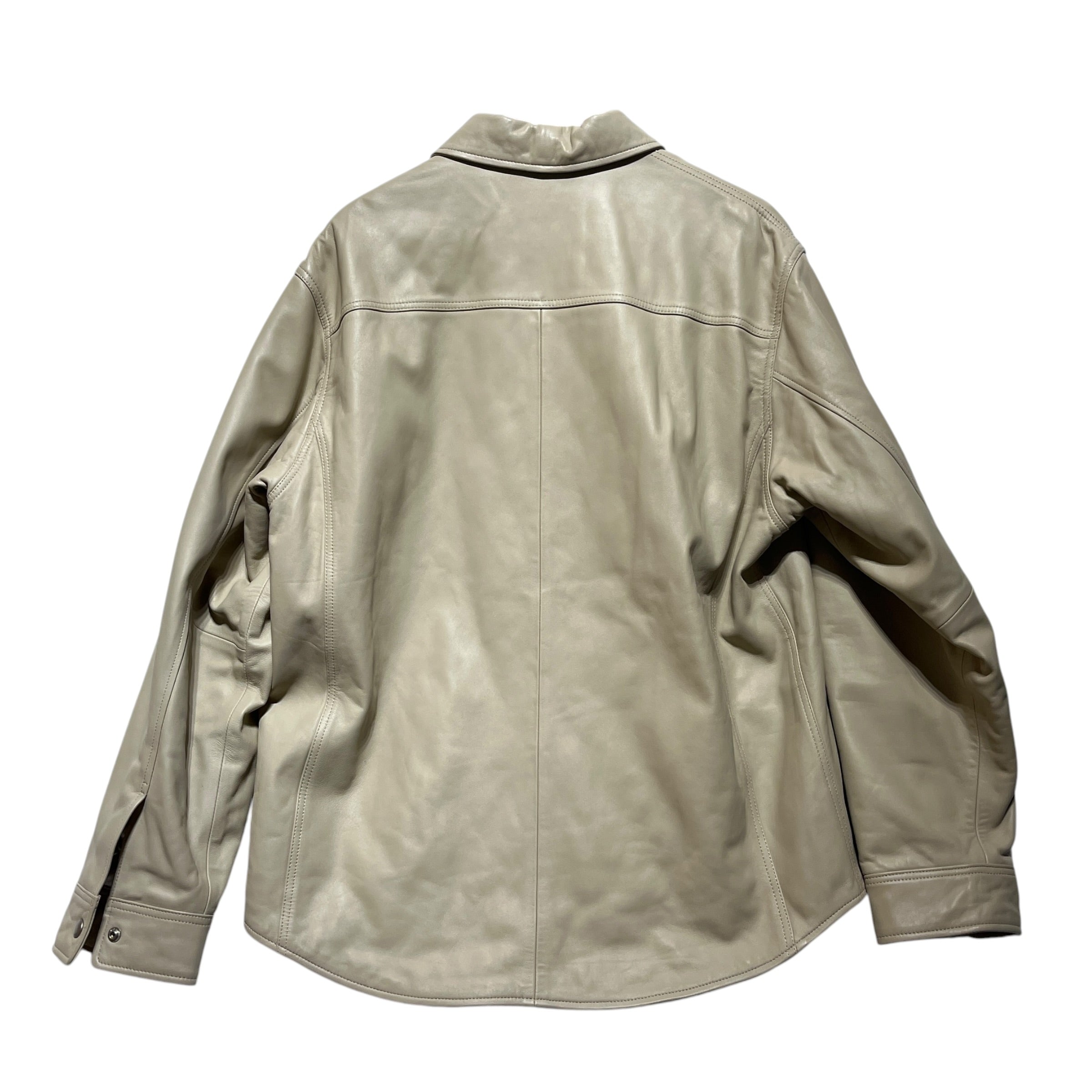 STUSSY/Leather Jkt/L/Lambskin/BEG/Leather Overshirt view 2