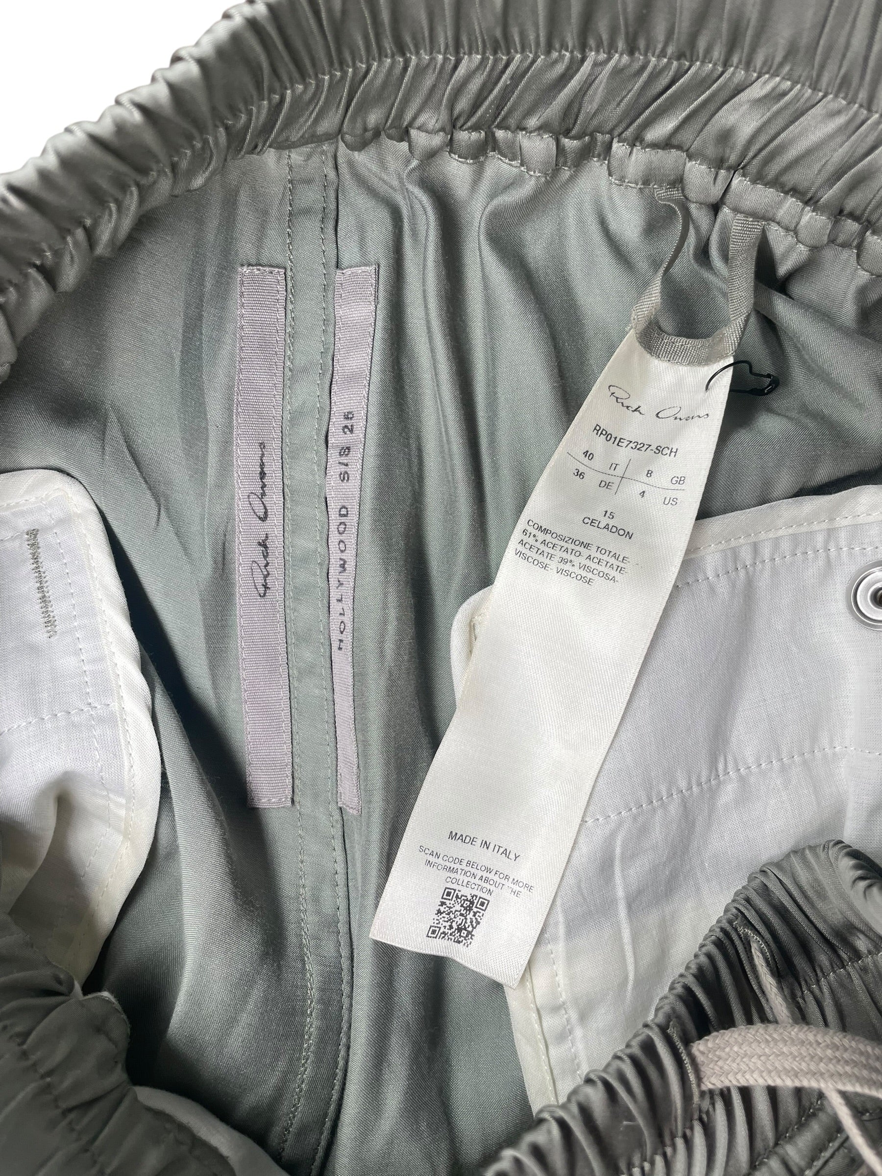Rick Owens/Bottoms/4/GRN/RICK OWENS SATIN CARGOS SZ4 view 4