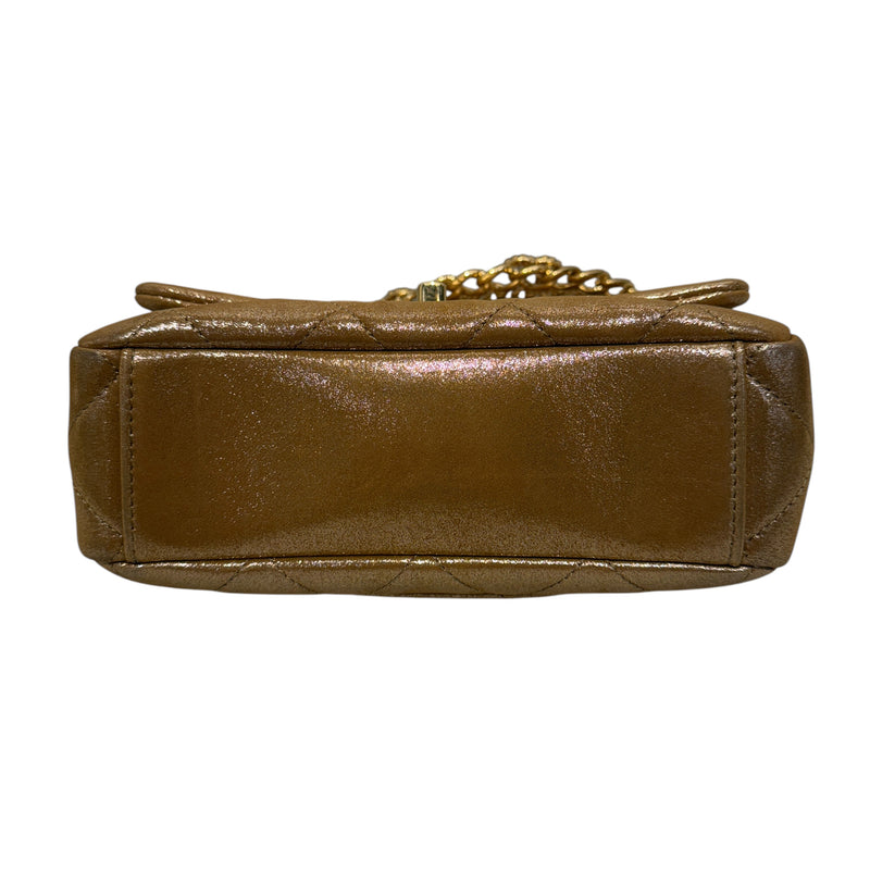 CHANEL/Cross Body Bag/S/Leather/GLD/CRYSTAL CC