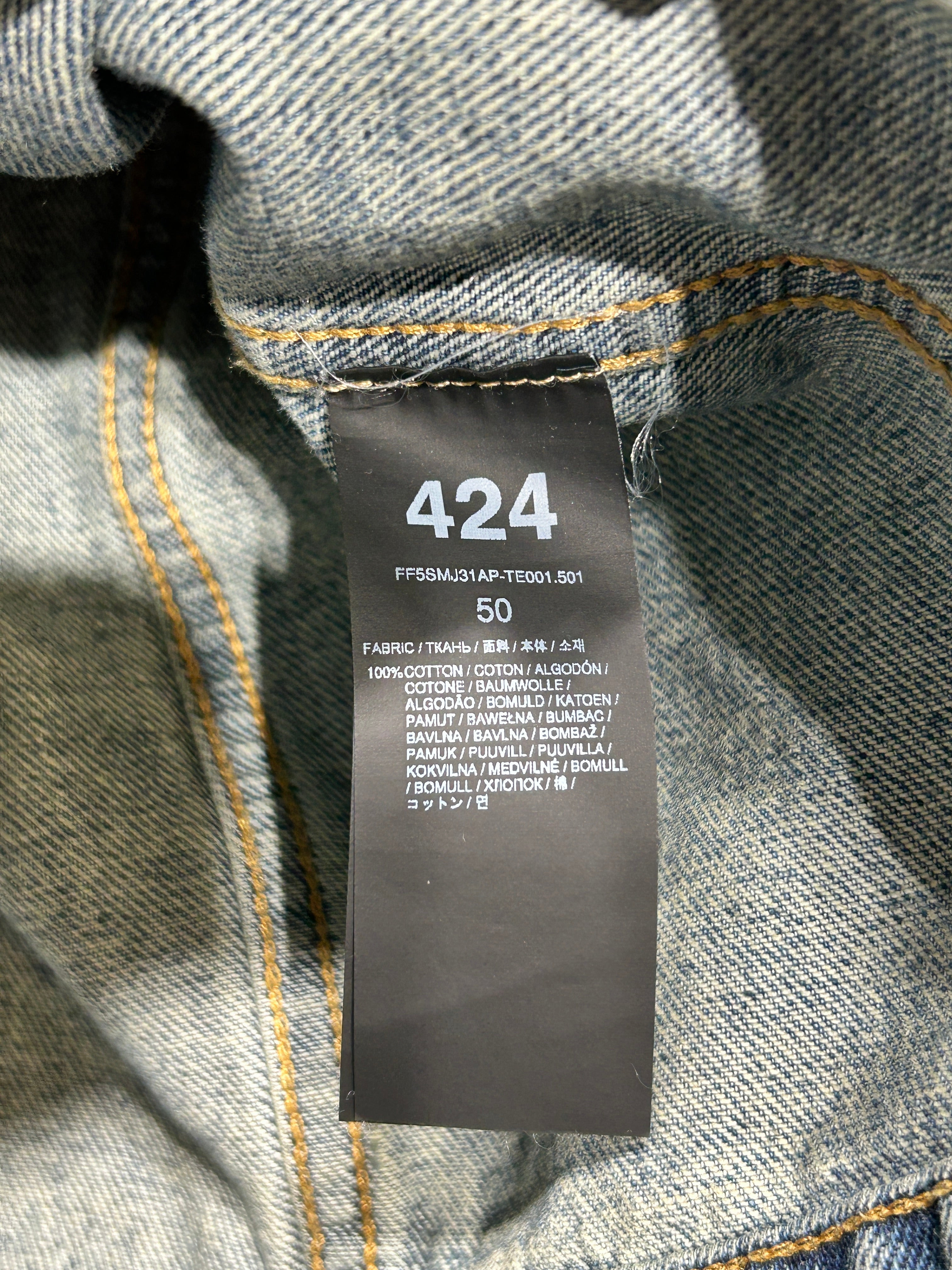 424(FourTwoFour)/Denim Jkt/50/Denim/NVY/TRUCKER PADDED COLLAR view 4