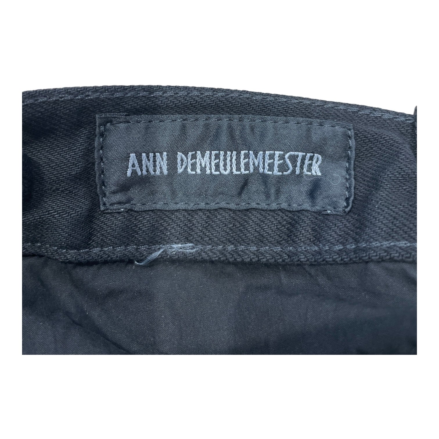 Ann Demeulemeester/Wide Leg Pants/50/Denim/BLK/TIES ON WAIST view 3
