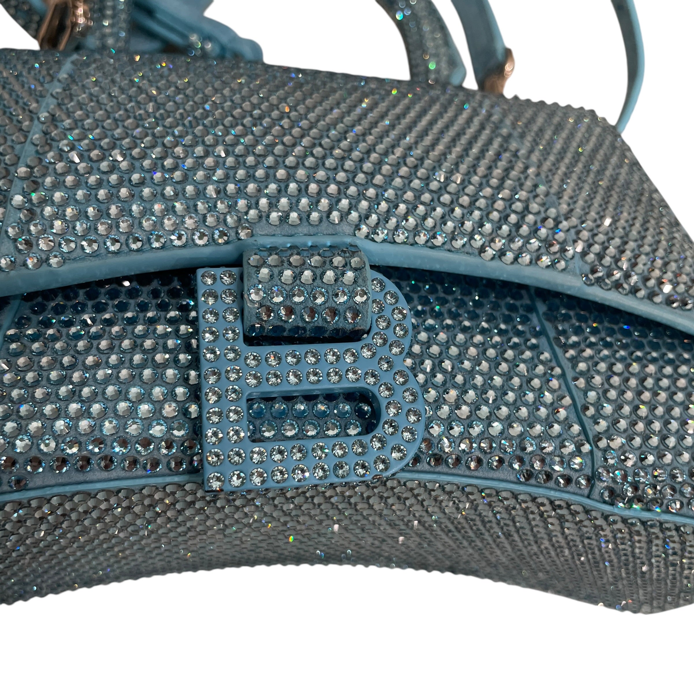 BALENCIAGA/Cross Body Bag/Iridescent/Leather/BLU/BB HOURGLASS RHINESTONE view 5