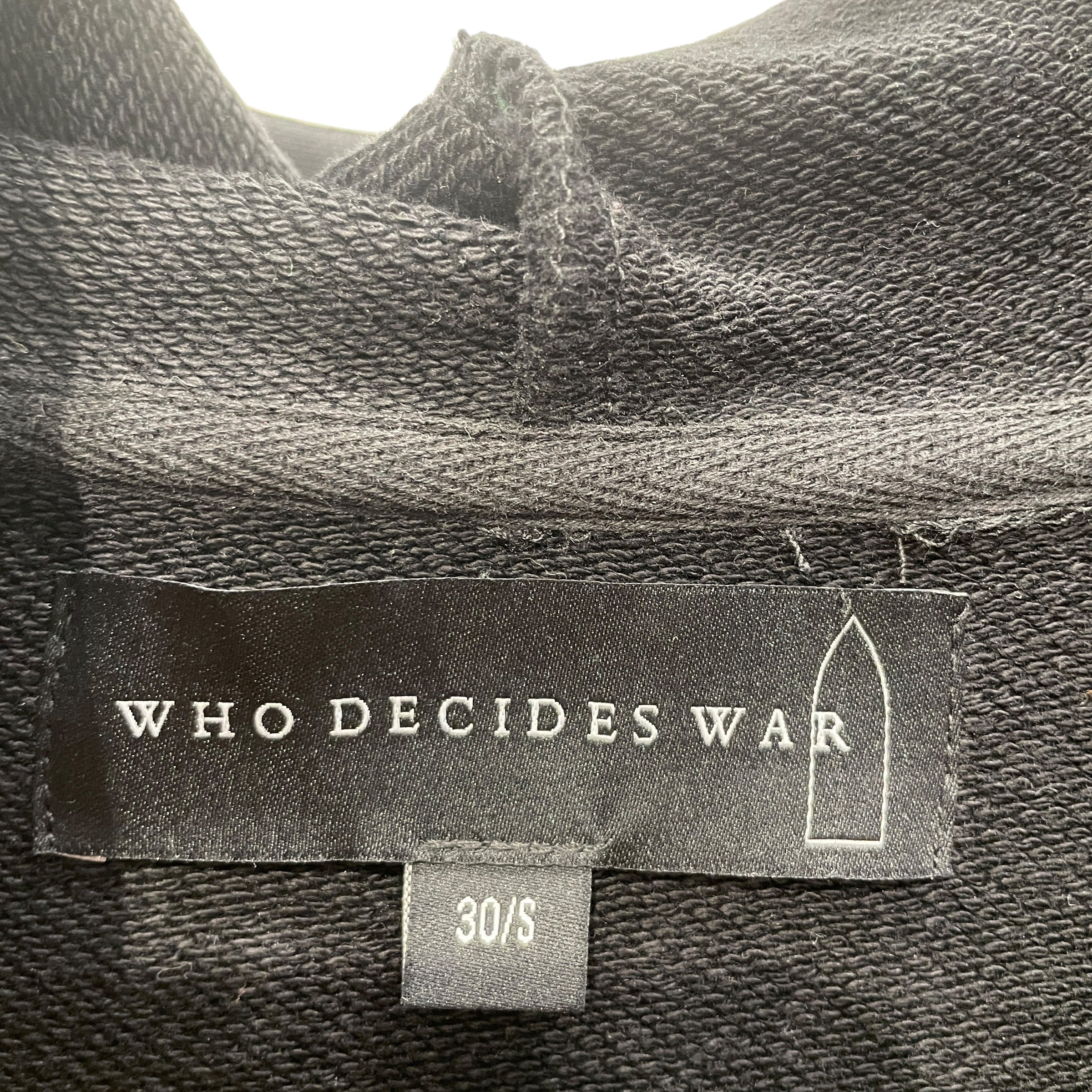 WHO DECIDES WAR/Hoodie/S/Cotton/BLK/CATHERDRAL view 3