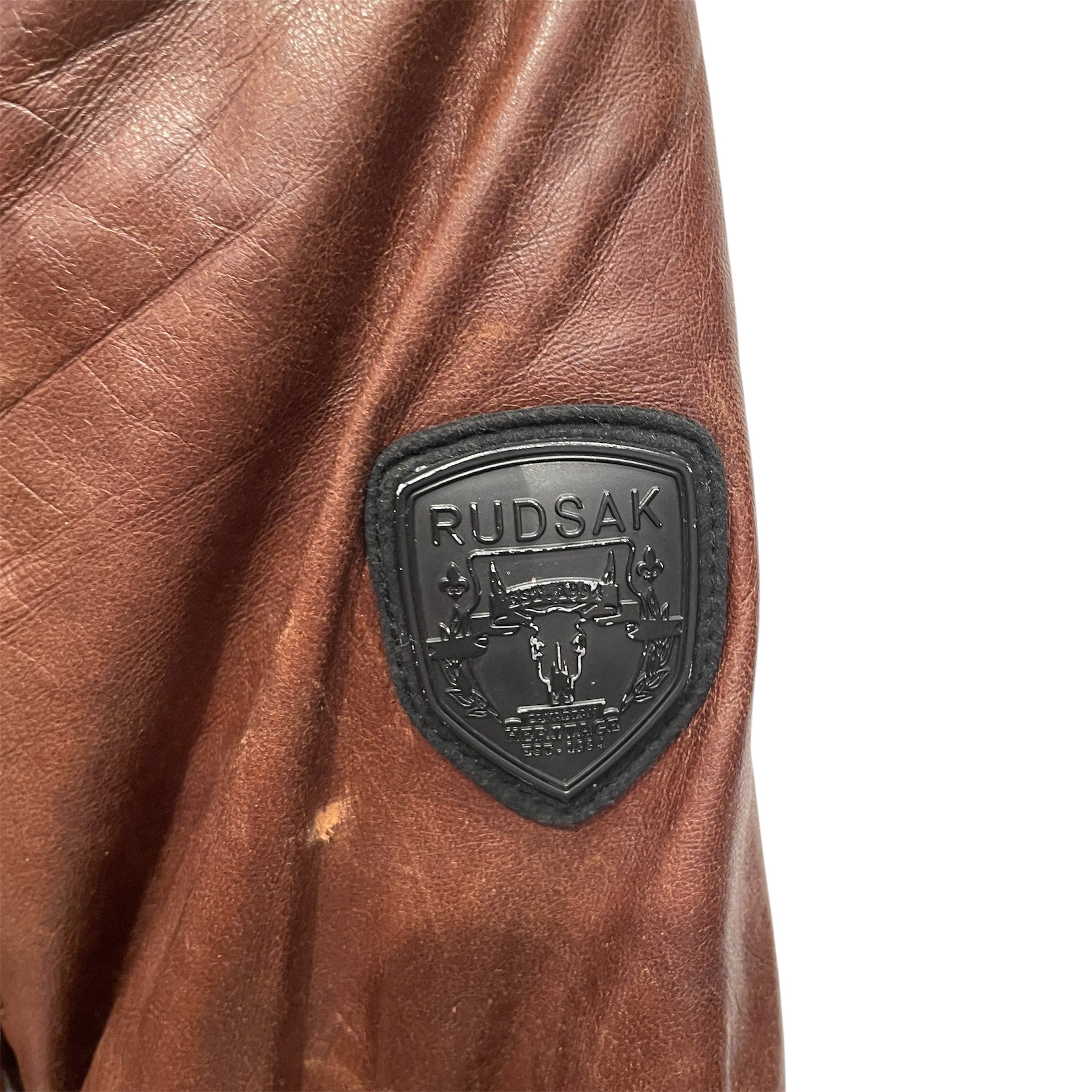 RUDSAK/Coat/S/Leather/BRW/LEATHER/NYLON QUILTED FUR HOOD view 5