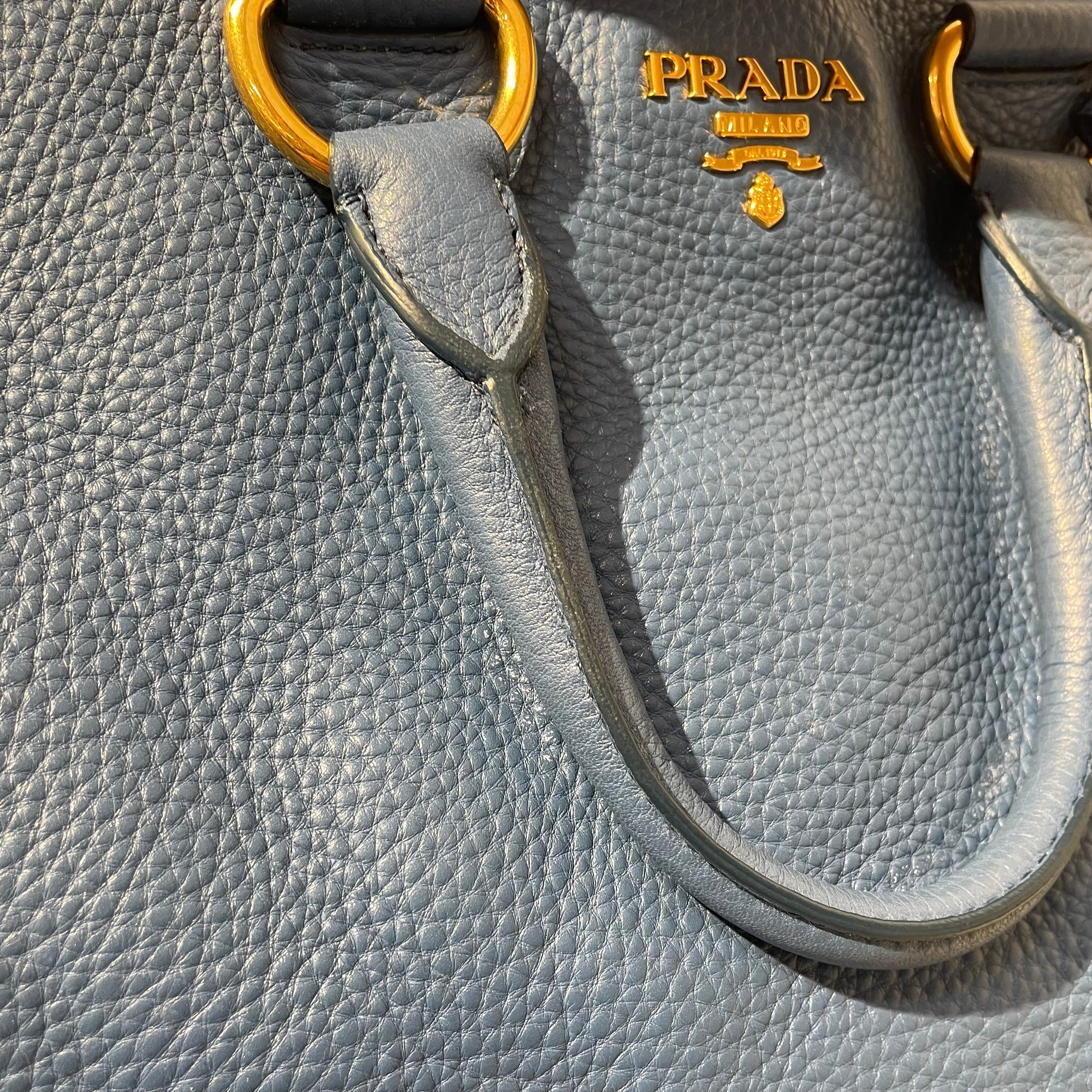 PRADA/Tote Bag/Leather/BLU/leather tote view 7