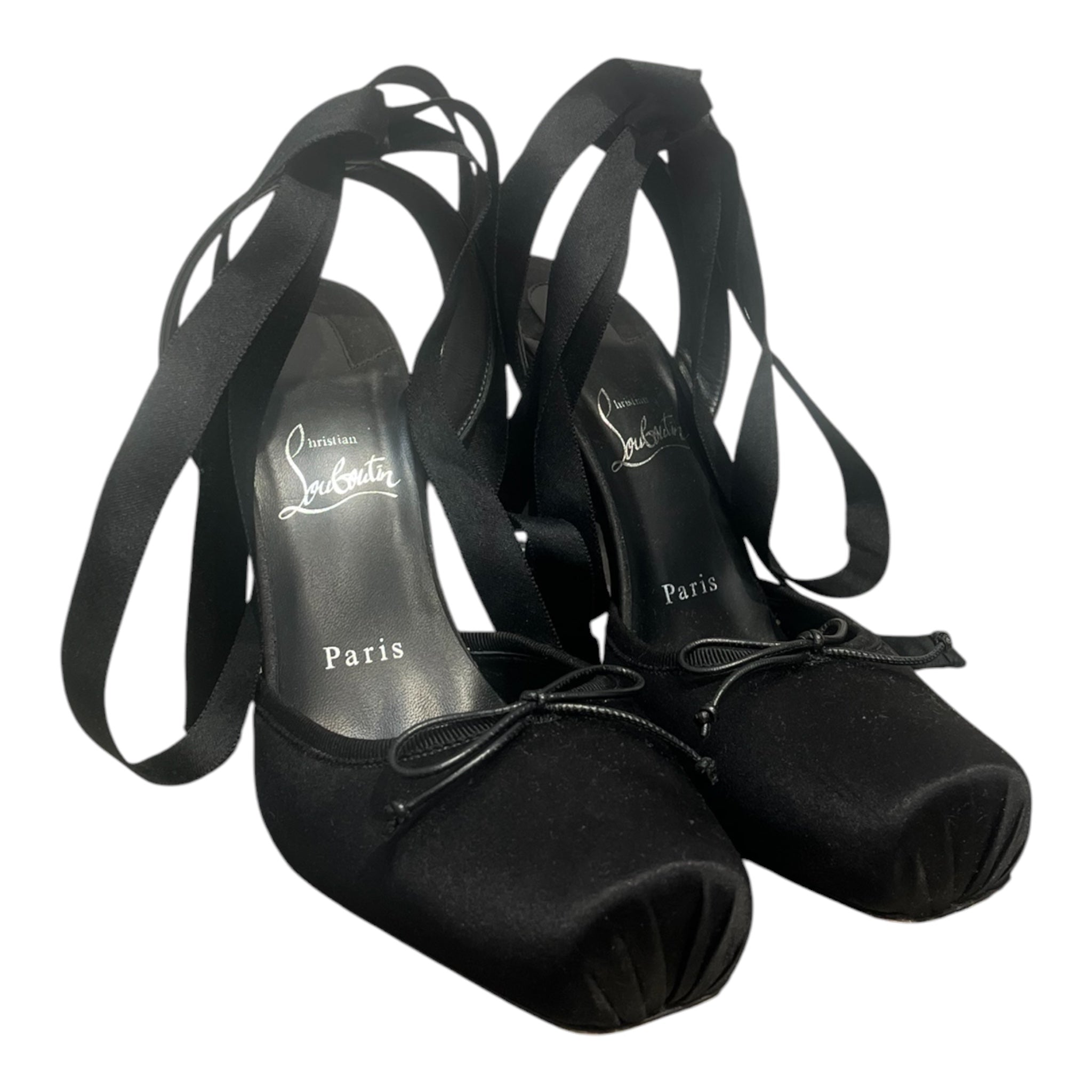 Christian Louboutin/Heels/EU 41/BLK/BALLET, TIE AROUND ANKLE view 4
